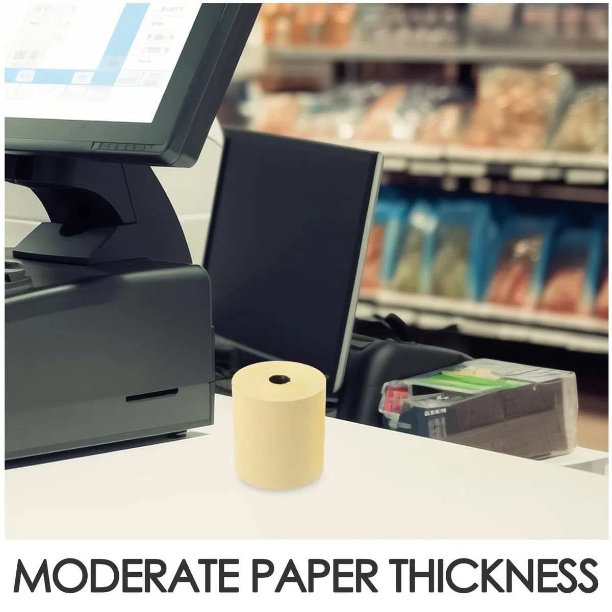 STOBAZA 4 Rollos Rollo de Papel Térmico Amarillo para Caja Registradora Impresión Clara y Compatibilidad, Adecuado para Bancos y Tiendas Múltiples