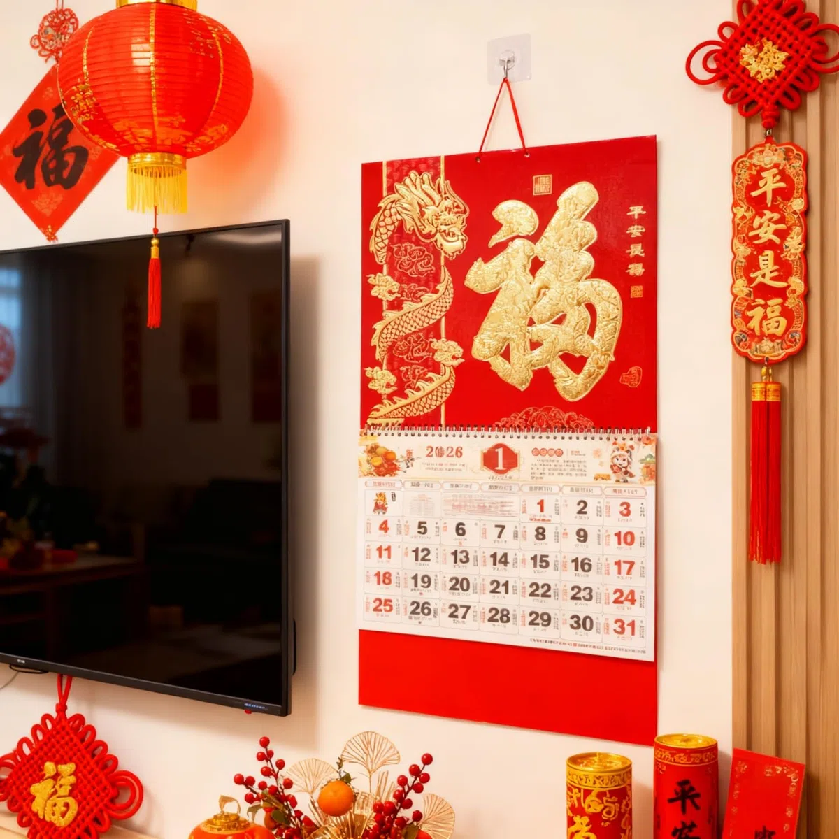 KYMY Calendario de pared chino 2025 mensual, calendario de año nuevo chino, calendario colgante de pared del año de la serpiente, calendario de año nuevo lunar para festival de primavera, calendario