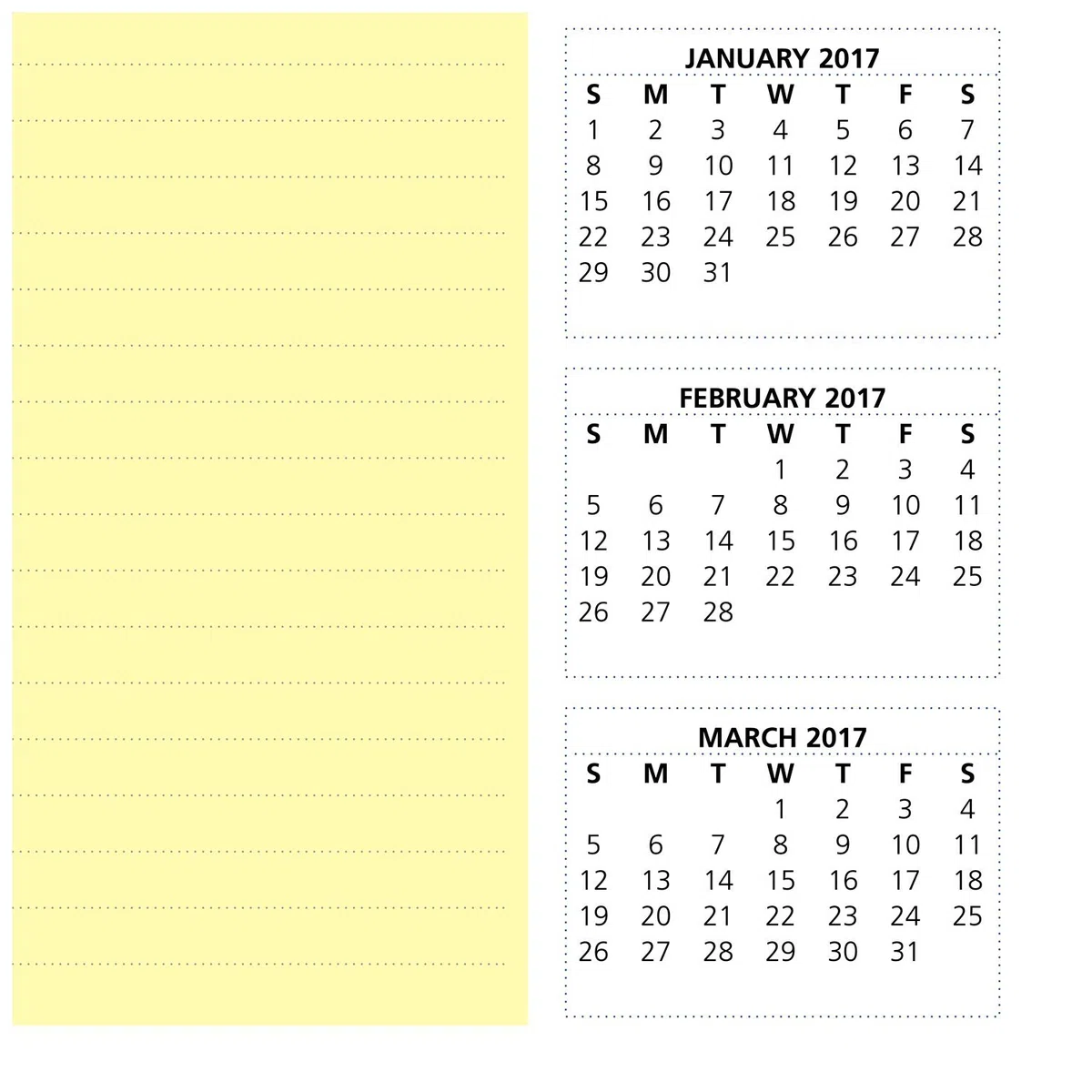 AT-A-GLANCE calendario de pared mensual escritorio/2017, QuickNotes, 11 x 8, de espiral doble (PM50 – 28)