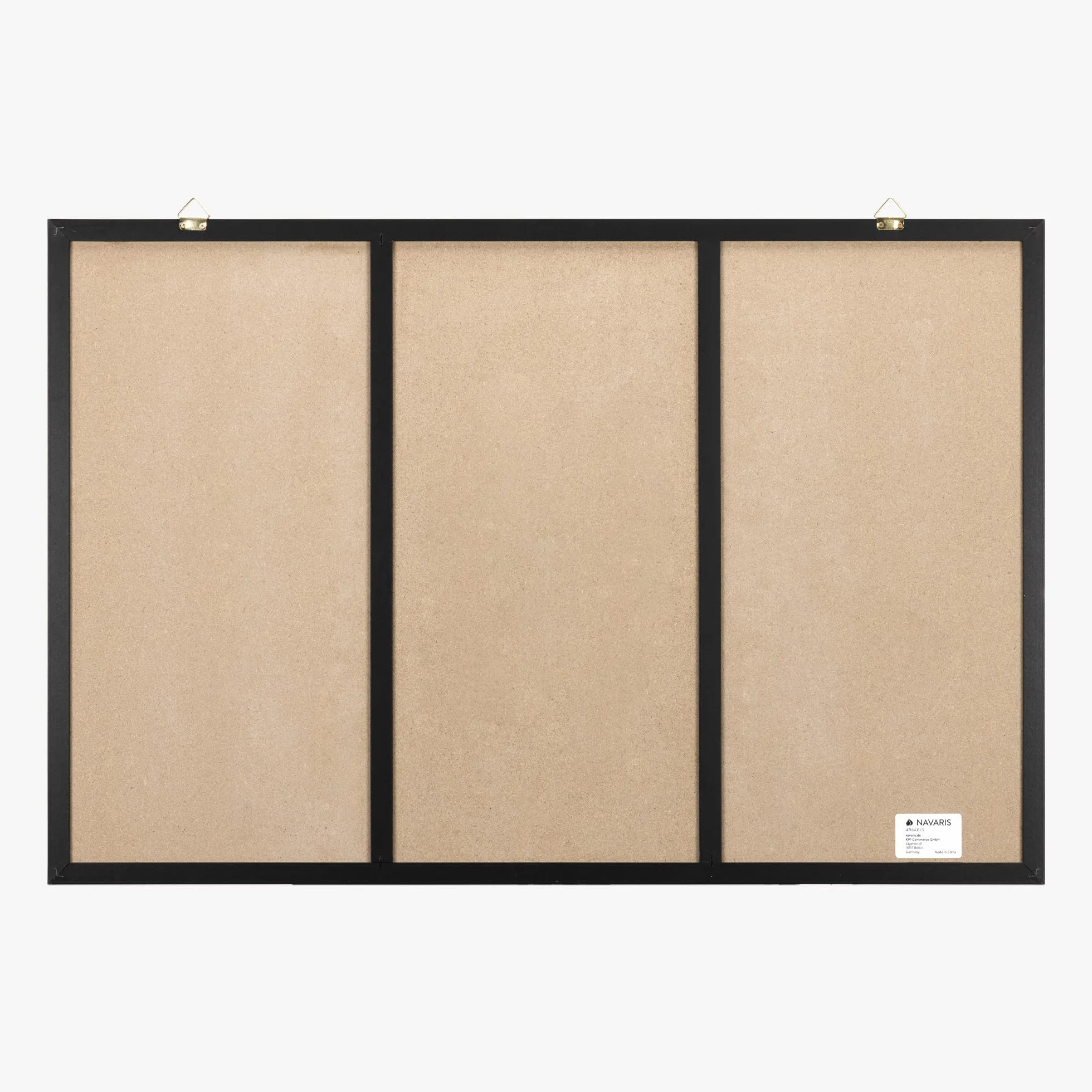 Navaris Tablero combinado de corcho pizarra y pizarra blanca magnética - Tablero de pared con marco 70x50 cm - Con tizas imanes chinchetas y rotulador