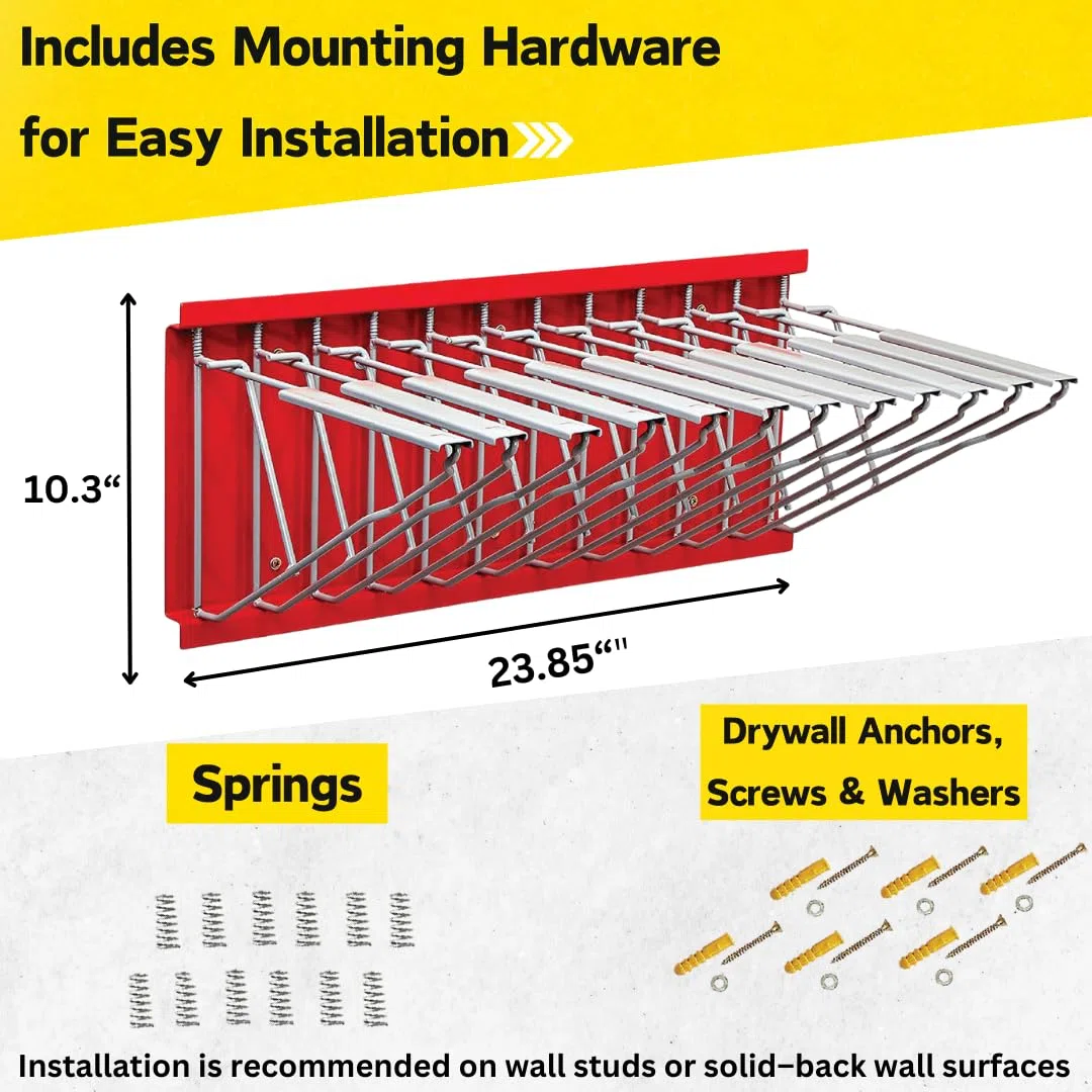 AdirOffice Pivot - Soporte de pared con perchas para impresiones azules (rojo)