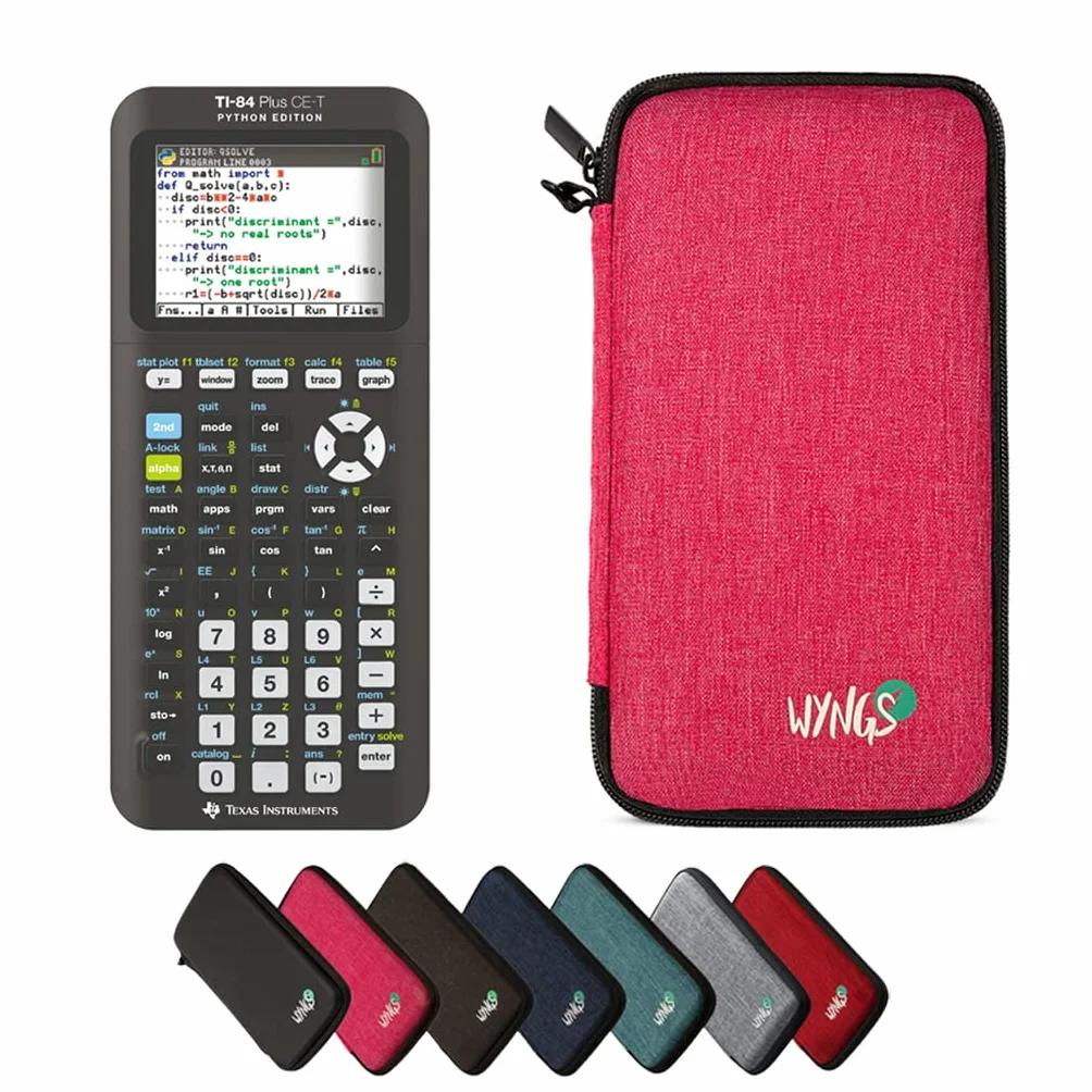 CALCUSO Paquete Básico Rosa con Calculadora Grafica TI-84 Plus CE-T Python Edition