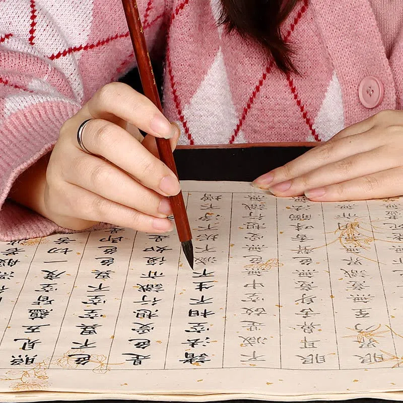 Cuaderno de práctica de caligrafía QianKao, copia de libros antiguos chinos 小楷书法毛笔字帖心经抄写本抄经卷大悲咒金刚经佛经临摹专用经文(1 unidad) 单字帖【无笔墨】 12款经文合集