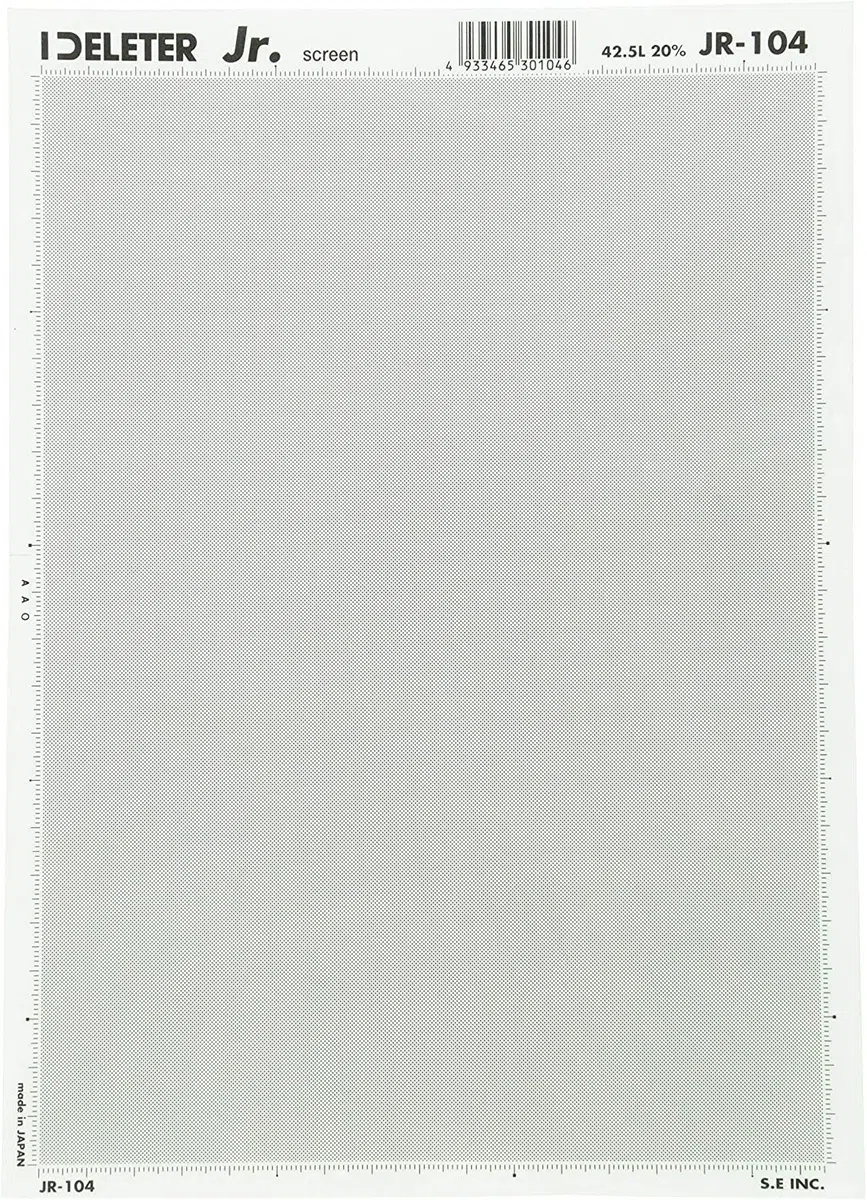 Deleter Screen Tone JR JR-104 [patrón de puntos 42.5L/10%] [Tamaño de la hoja: 182 x 253 mm) para ilustración de manga cómic, gráfico Screentone