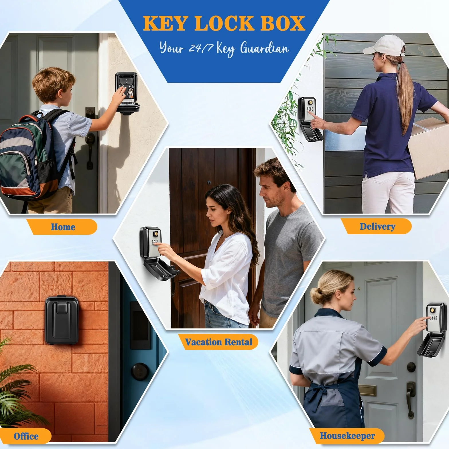 TEUEN Caja de Seguridad para Llaves, Gran Capacidad con Combinación para Exterior