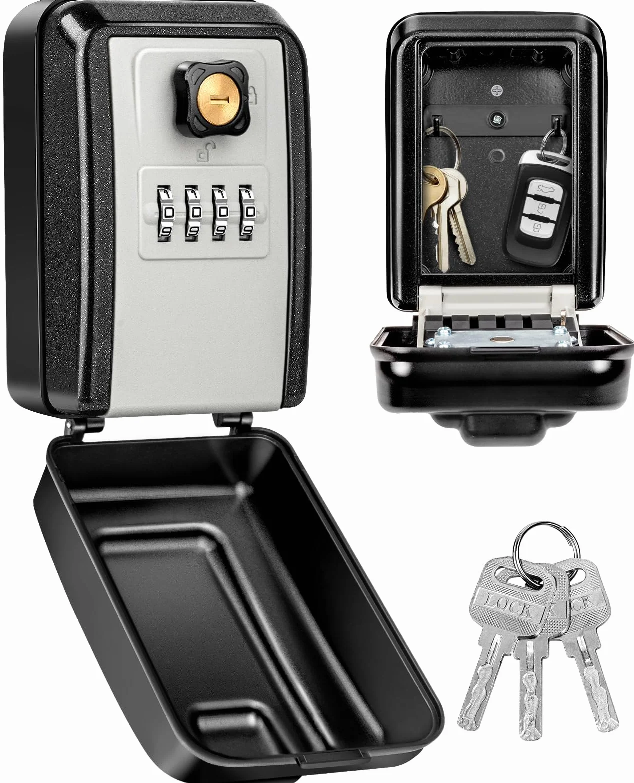 TEUEN Caja de Seguridad para Llaves, Gran Capacidad con Combinación para Exterior