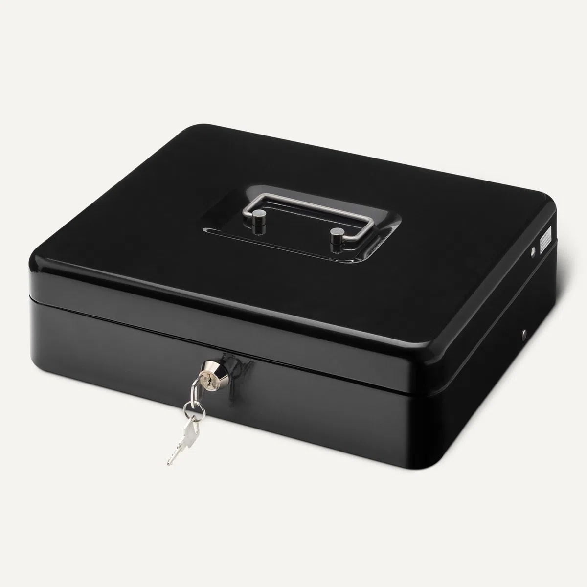 Amazon Basics - Caja para dinero con llave de cierre y bandeja para dinero, 9 x 30 x 24 cm, negro