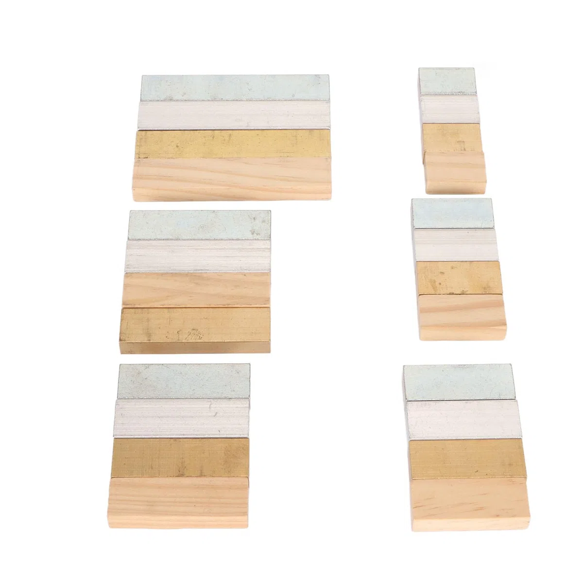 KIMISS Juego de Cubos de Densidad para Experimentos - 24 Piezas de Bloques de Cobre, Aluminio, Hierro y Madera - Herramientas de Medición de Densidad de Precisión para Uso Educativo y de Laboratorio
