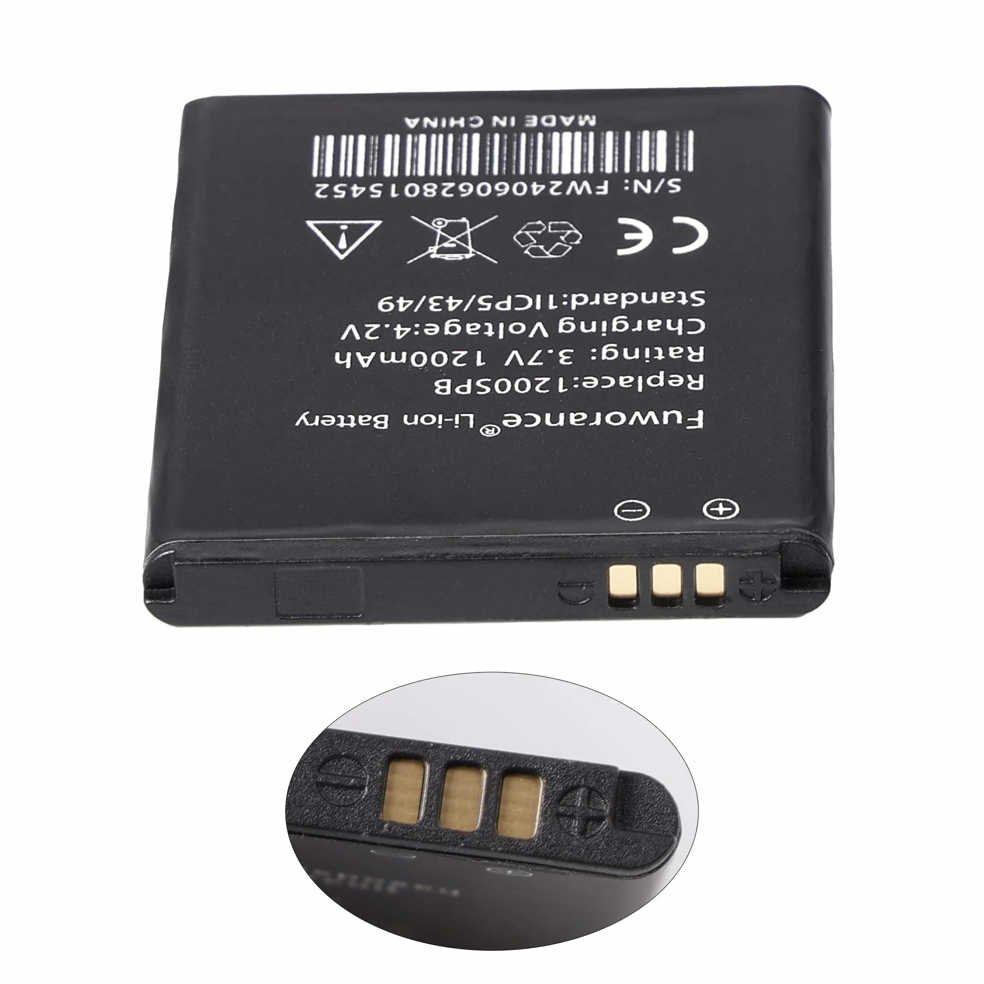 Batería compatible con Texas Instruments TI-84 CE, TI-84 Plus CE, TI-Nspire CX II Color, TI-Nspire CX II Cas, 3.7L1200SPB, P11P35-11-N01, 1200mAh/4.44Wh calculadora gráfica de batería