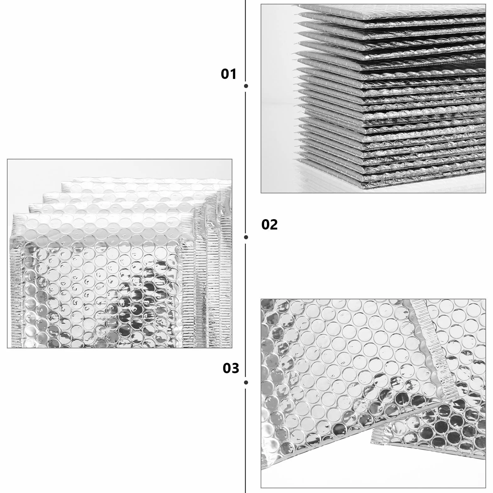 CALLARON Sobres de Burbujas Autoadhesivos Plateados 14x16 4 Cm, Bolsas Acolchadas para Envío de Correo, Pack de 100 Unidades, Sobres Sellados para Envíos Seguros y Protección de Productos