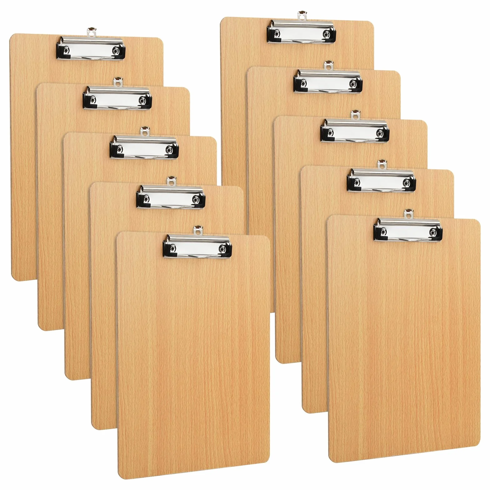 10 Piezas Portapapeles de Madera con Pinza, Carpetas con Pinza Madera Clipboards, Tableros con Pinza para Notas, Portapapeles Rígido para Escuela, Oficina, Aula, Negocios, Restaurante (A4)