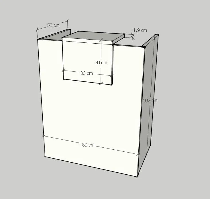 Mostrador de Recepción y Oficina 80x105x50 cm 19mm Blanco Olmo Fabricado en España