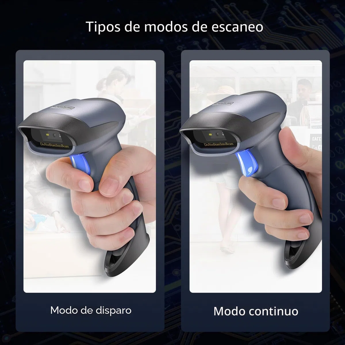 NetumScan Escáner de código de barras QR 1D 2D 2.4G inalámbrico USB con cable lector de código de barras escaneo DataMatrix compatible con computadora portátil Windows OS PC para almacenes