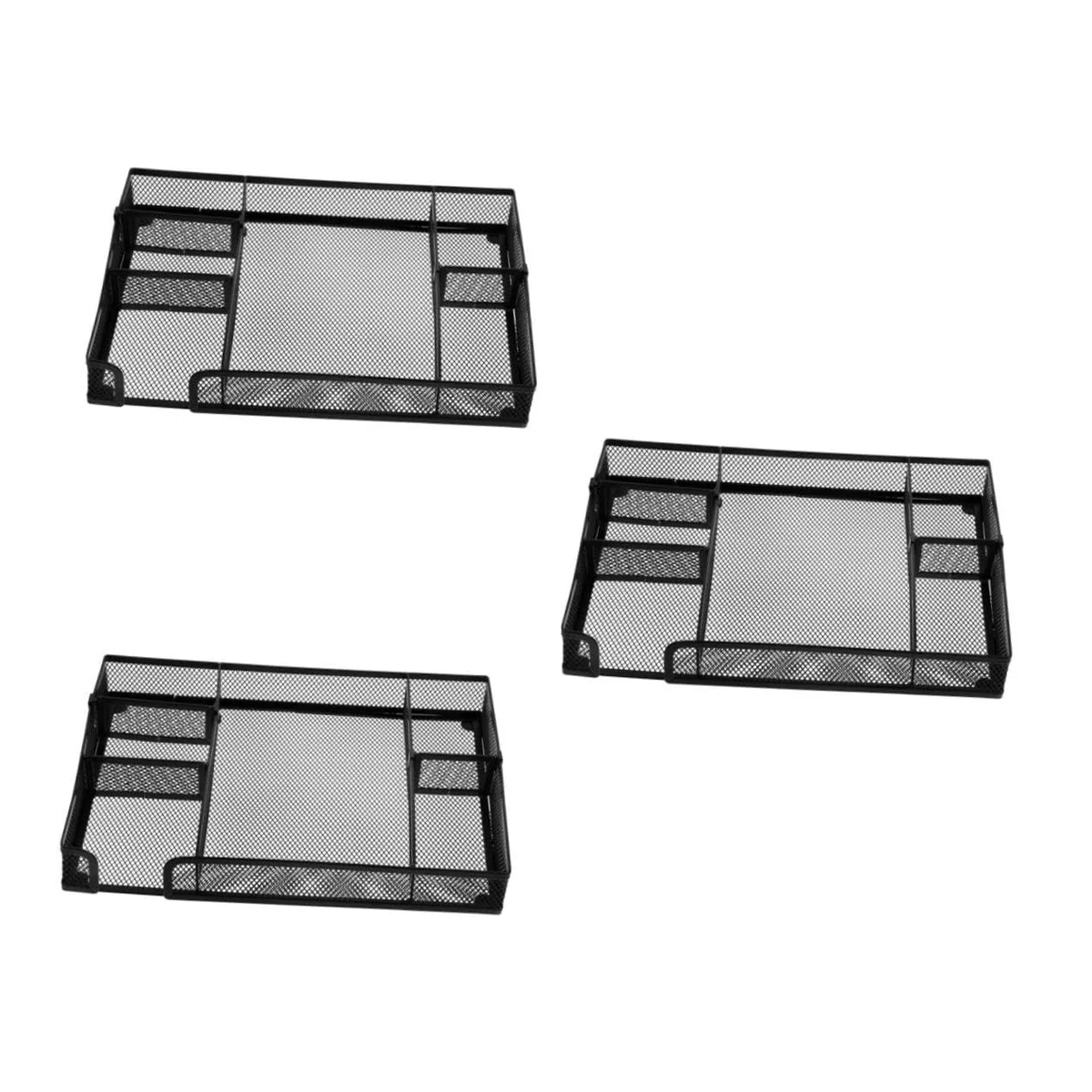 DOITOOL 3 Piezas Organizador de Escritorio Malla Metálica Multifuncional Compacto y Resistente Divisor para de Espacio para Oficina y Papelería