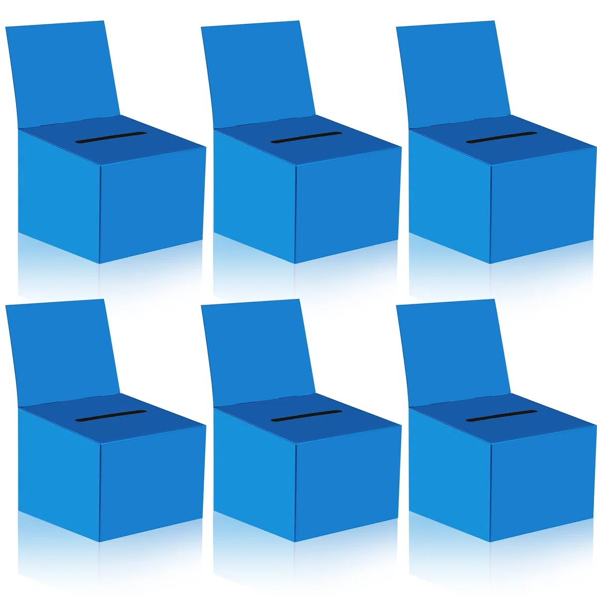 6 cajas de rifa, caja de donación para recaudación de fondos, caja de cartón de 6.5 x 4.5 x 4.5 pulgadas con ranura para boletos y cabecera extraíble para coleccionar tarjetas de visita concurso de