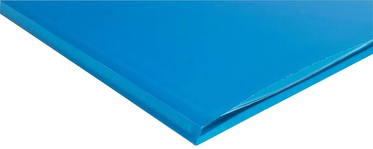 Exacompta - Ref. 85468E - Cartón de 12 protectores de documentos de cromalina, 40 fundas de cristal liso, 80 vistas, para A4, 24 x 32 cm, cubierta de polipro translúcido semirrígido, color turquesa