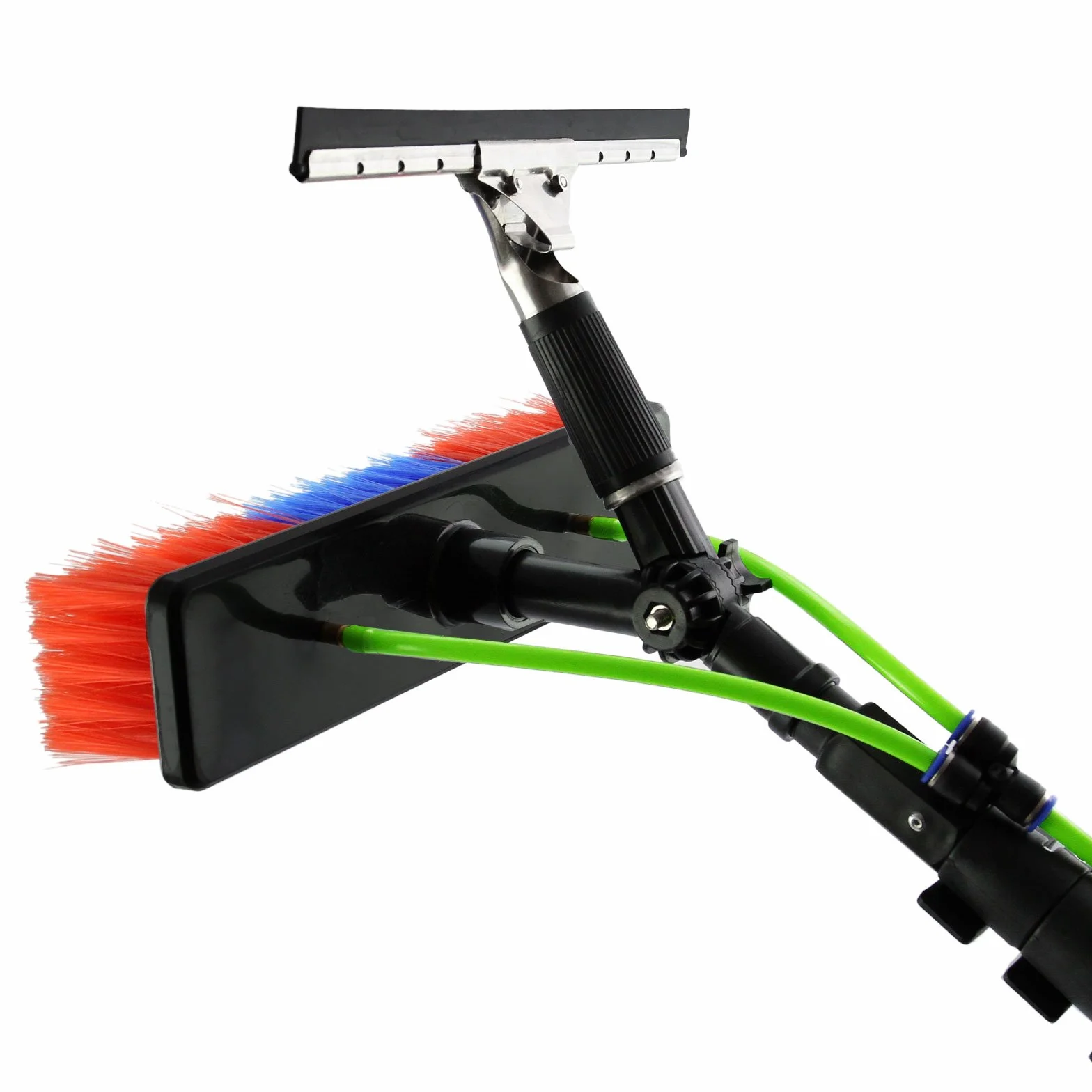 Pértiga Telescópica Limpieza Cristales Longitud Extensible 2.15-7.35m Kit Herramienta Limpieza Ventanas Coches Manguera Limpiacristales Profesional Comercial Riego Alta Presión con Accesorios Gratis