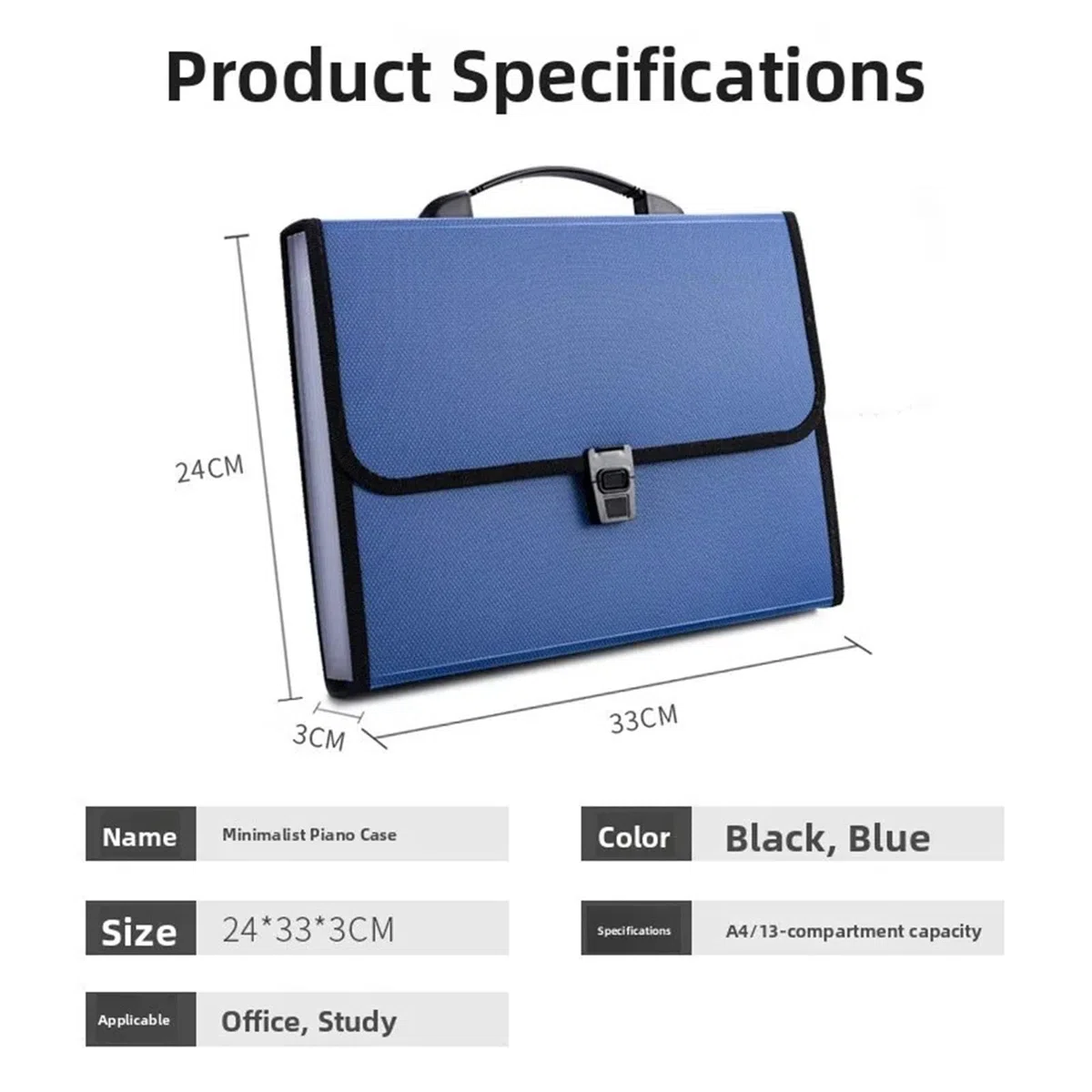 Carpeta Clasificadora Carpeta de archivos acordeón | Organizador de papel portátil A4, carpeta multicapa for documentos de exámenes de estudiantes(Black)