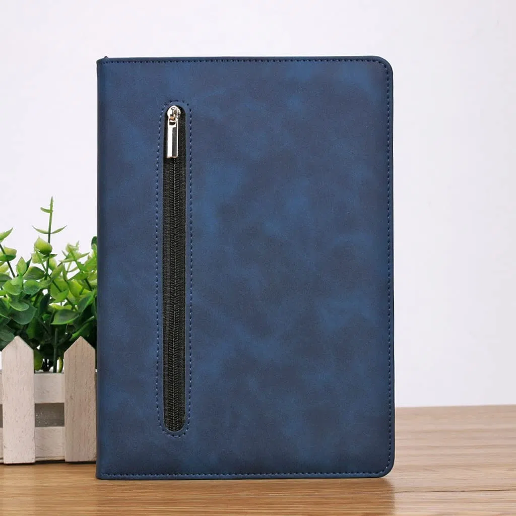 BmxauZ Cuaderno de negocios con cremallera A5 - Papelería de oficina con cubierta con cremallera y bloc de notas A5