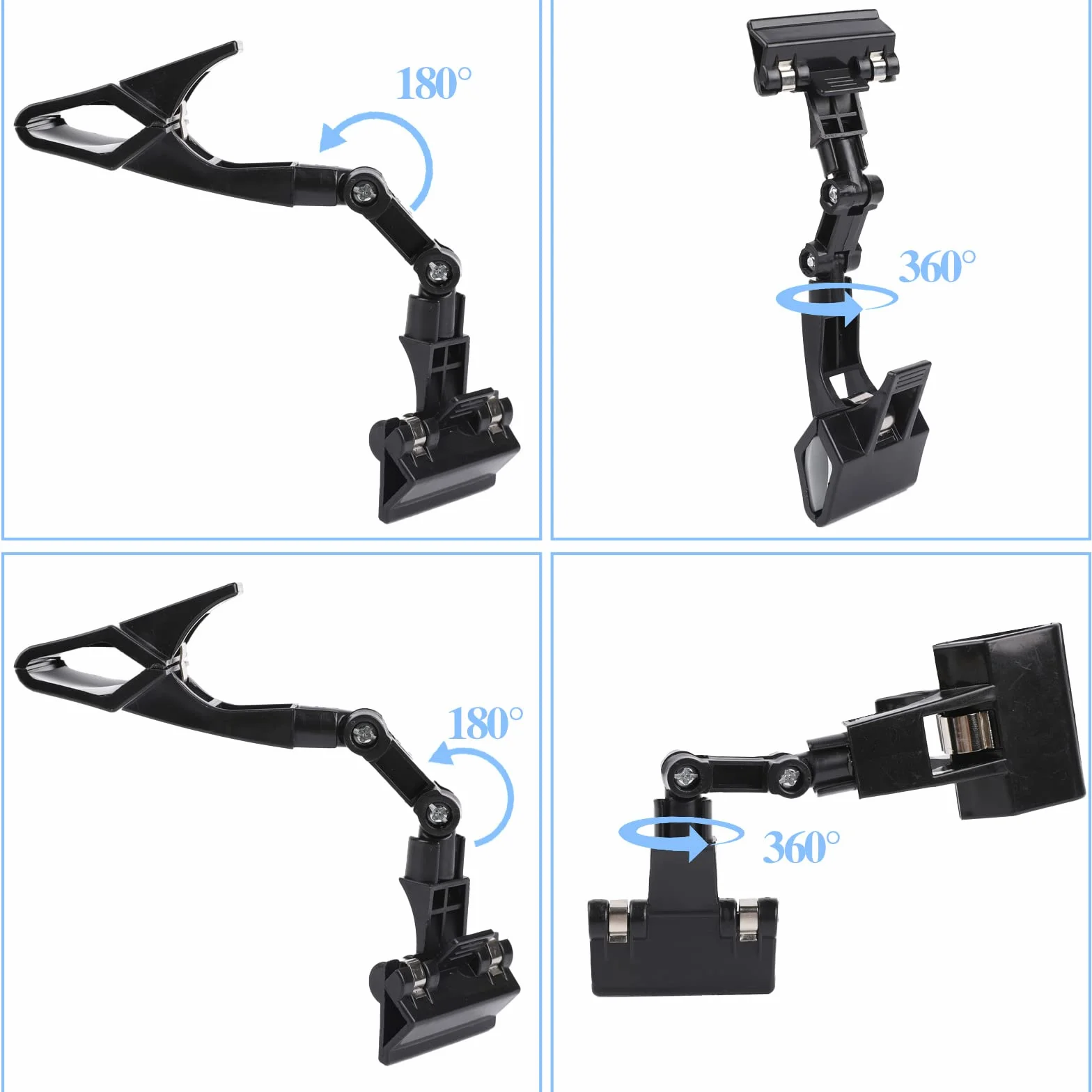 Soporte ajustable para documentos para escribir documentos flexible, soporte plegable para copias de papel, clip giratorio práctico para suministros de artista, abrazadera de lona, paquete de 2