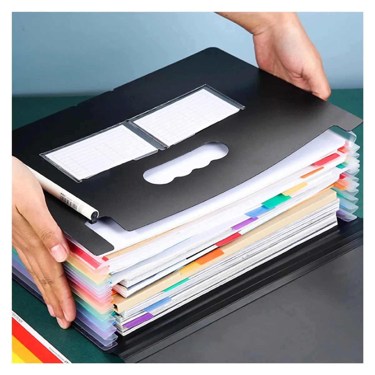 Carpeta de acordeón con 13/24 Bolsillos, Organizador expandible for Documentos, facturas, Recibos y Documentos.(24 Pockets)