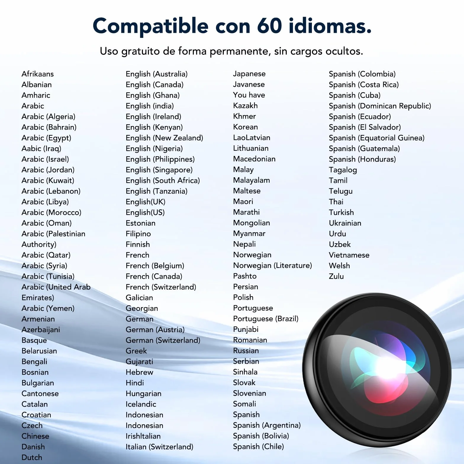 AI Badge – Traductor instantaneo de voz con 60 idiomas en tiempo real, E-Badge inteligente portátil con pantalla LCD HD, Bluetooth 6.0, traductor de voz para viajes y negocios