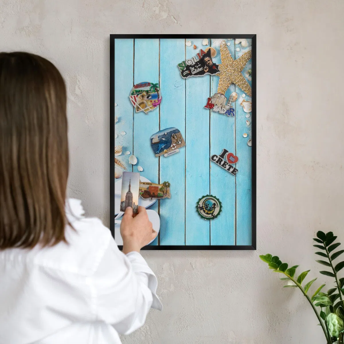 Panel Magnético Informativo 60x40 cm | Marco Negro | Descanso De Vacaciones | Montaje Fácil | Pizarra de Pared | Para Restaurante y Bar | Expositor para Menú, Ofertas del Día