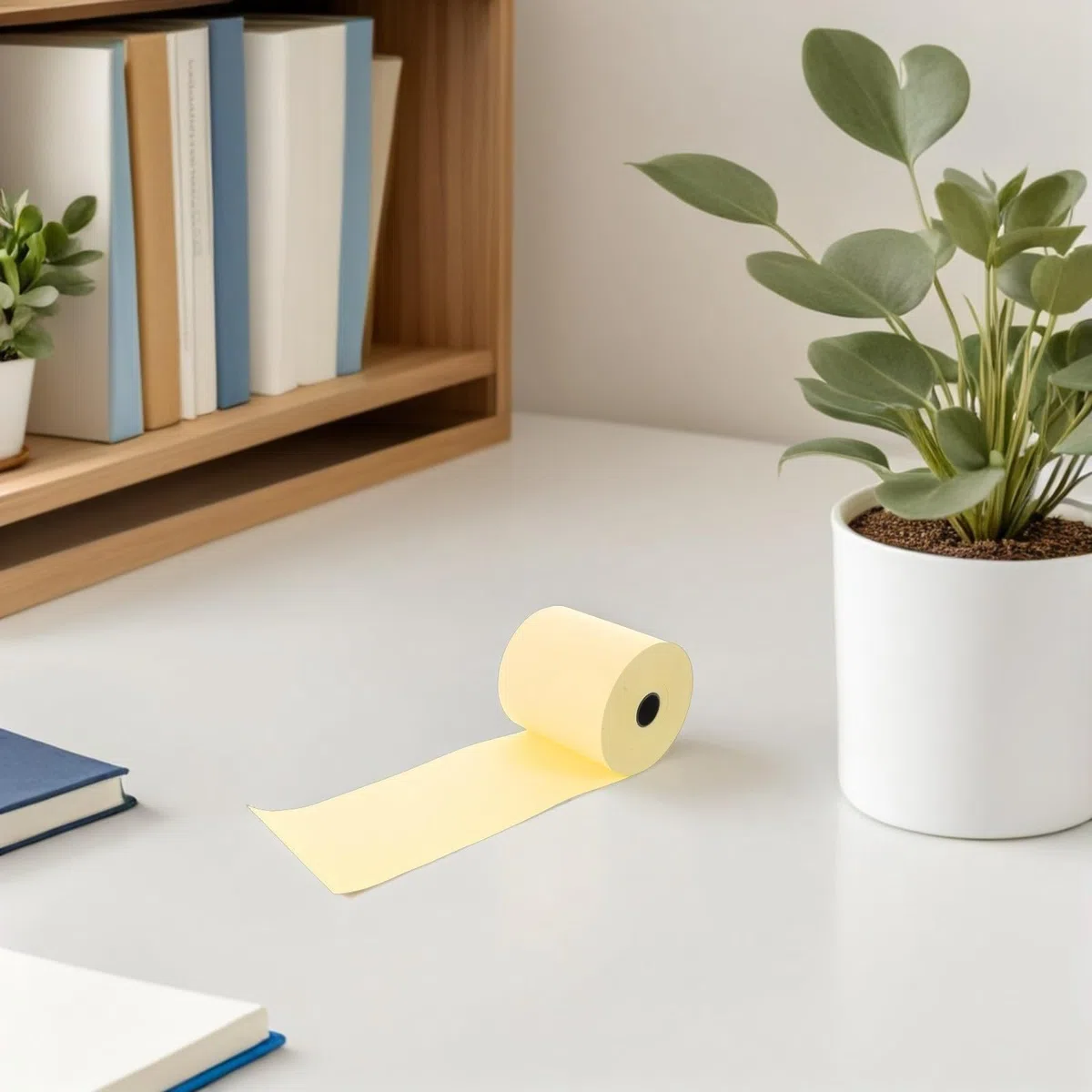 STOBAZA 4 Rollos Rollo de Papel Térmico Amarillo para Caja Registradora Impresión Clara y Compatibilidad, Adecuado para Bancos y Tiendas Múltiples
