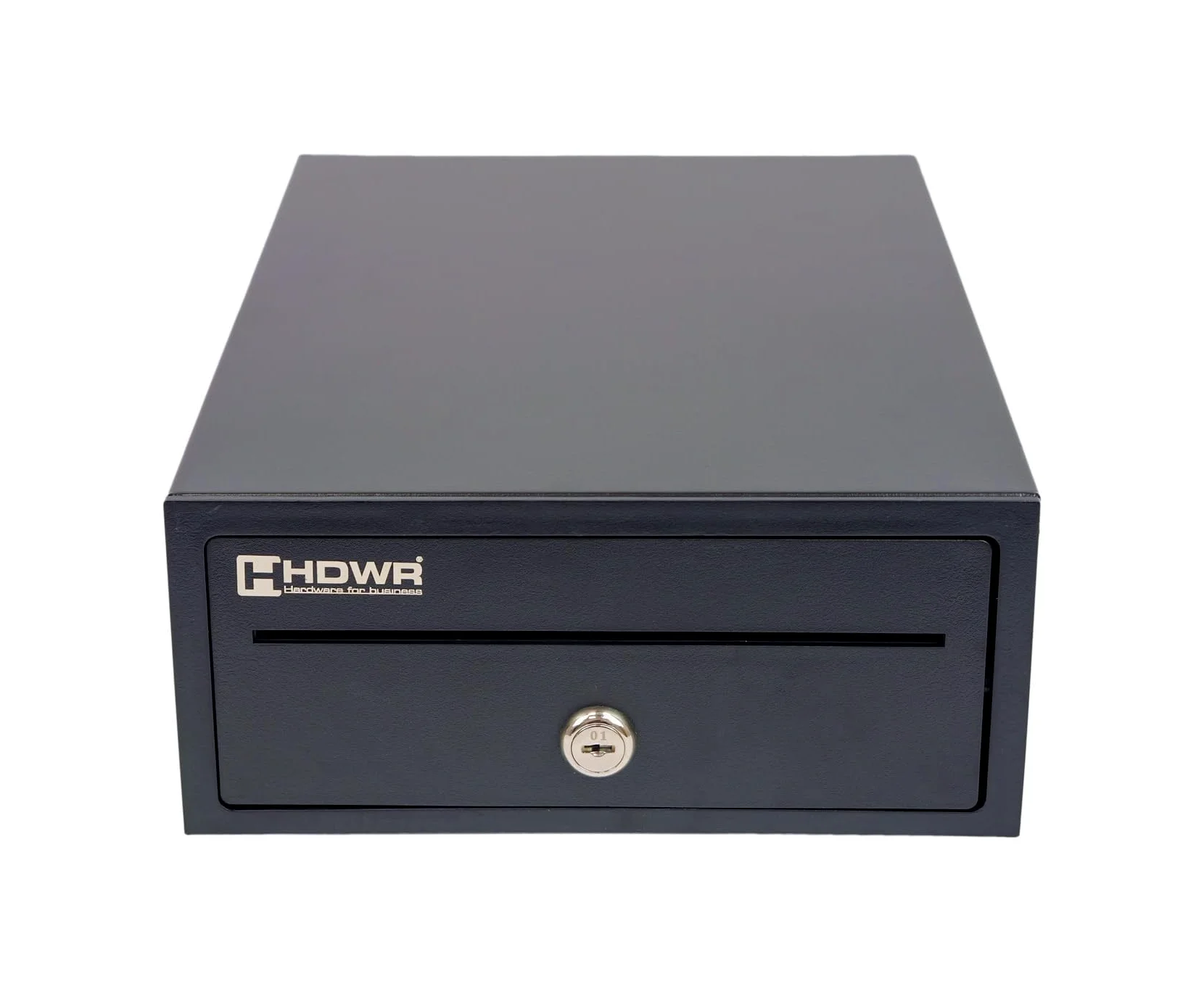 HDWR HD-KER20 Cajón portamonedas pequeño, acero, apertura con llave | Cajón con 3 compartimentos de billetes y 5 de monedas, monedero extraíble, ranura extra