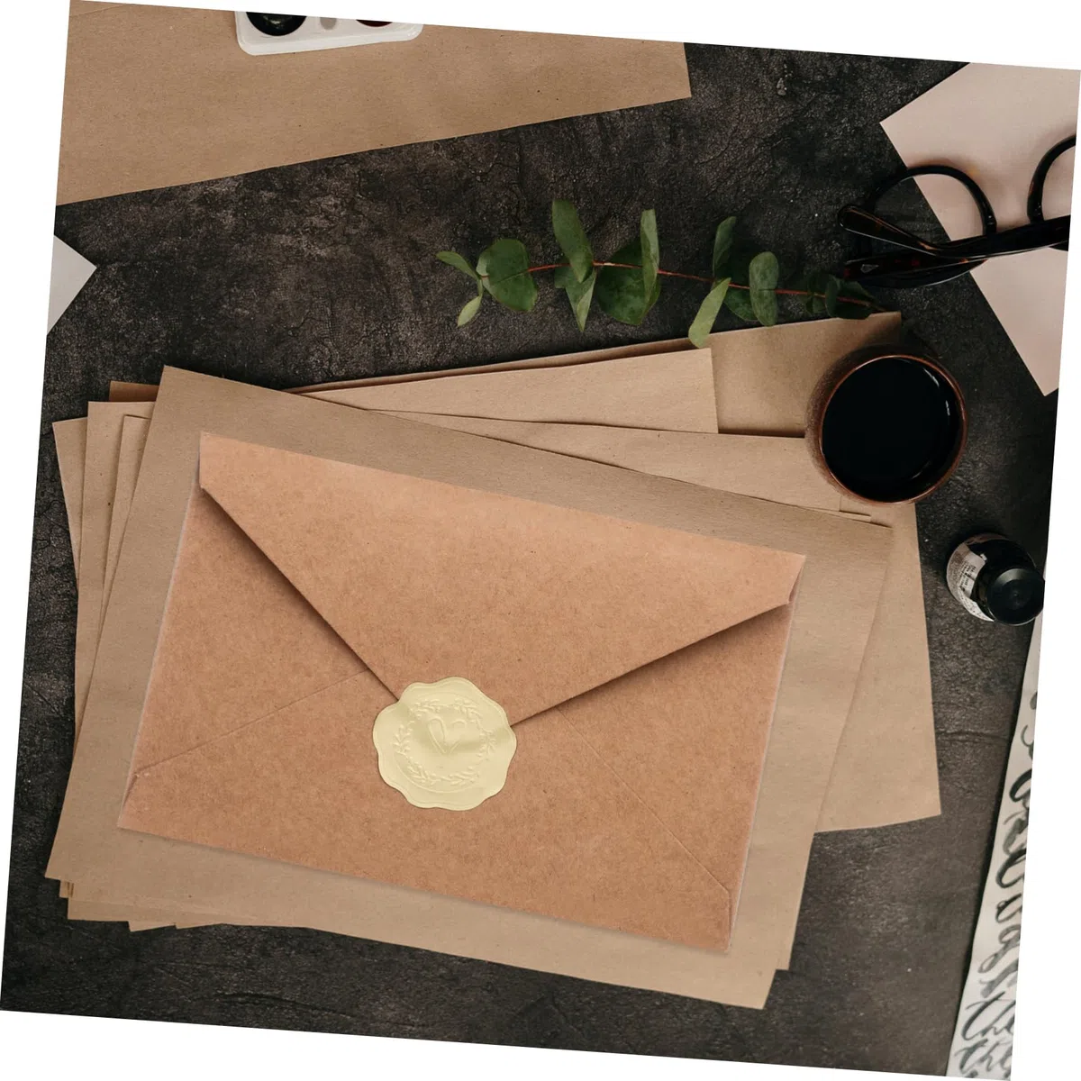 DOITOOL 4 Juegos Sobre De La Vendimia Sobres Pegatinas Accesorios Decoracion Para Bodas Decoración Suministro De Fiestas Accesorio Para Fiestas Suministros Para Festivales Papel