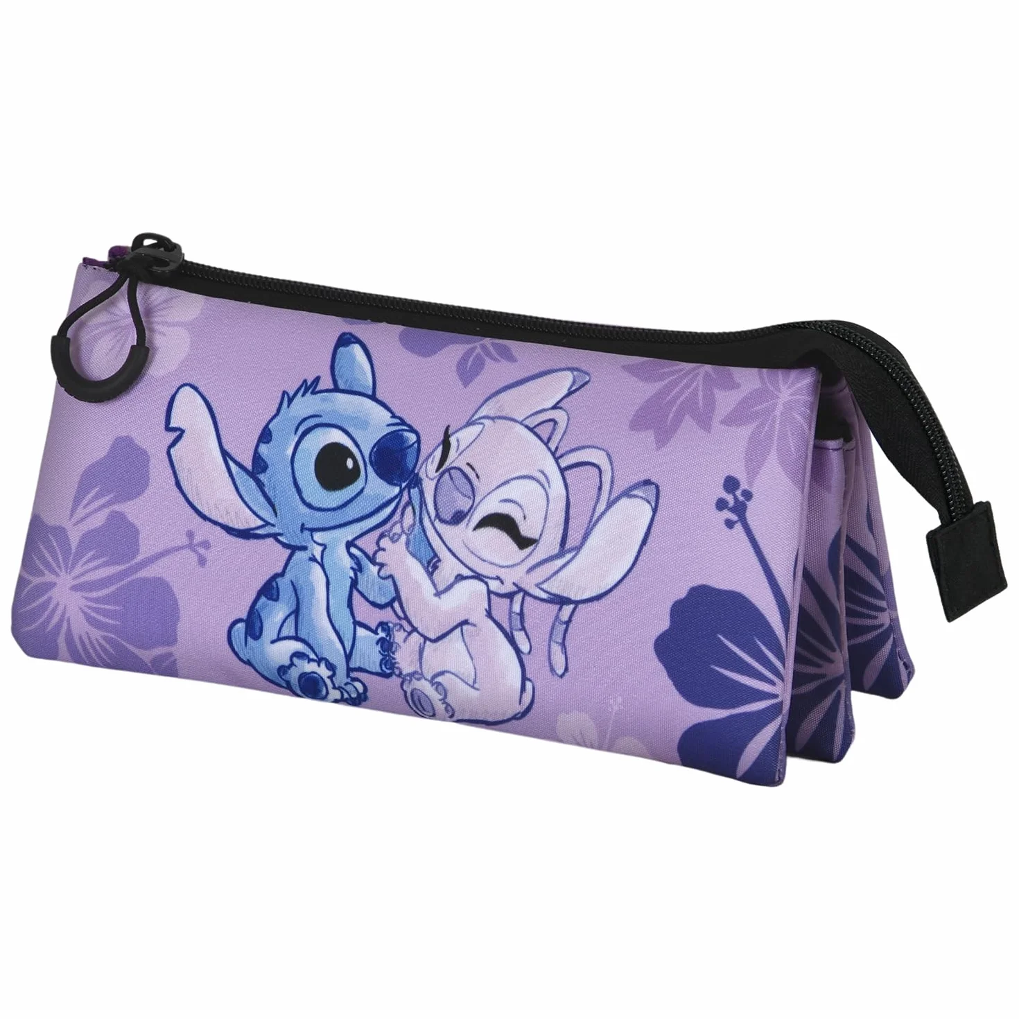 Disney Lilo y Stitch Stitch & Angel-Portatodo Triple Fan 2.0, Lila, 23 x 11 cm