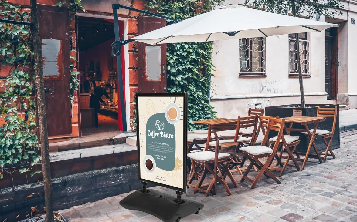 WindPro® ECO Caballete publicidad exterior DIN A1 czarny dwustronny