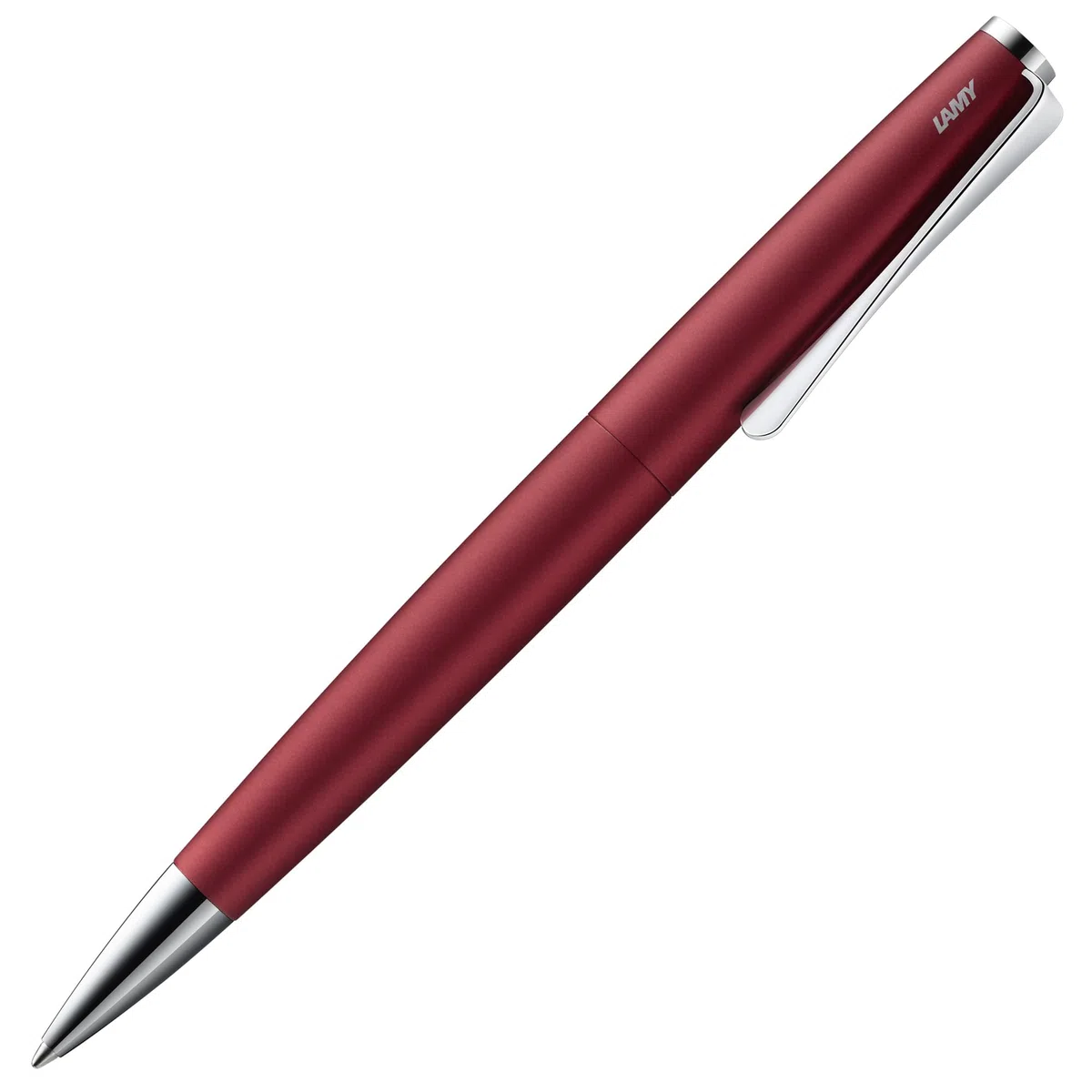 Lamy studio royalred bolígrafo - cuerpo elegante de acero inoxidable - con clip helicoidal - recambio gigante M 16 en ancho de trazo M en negro incl.