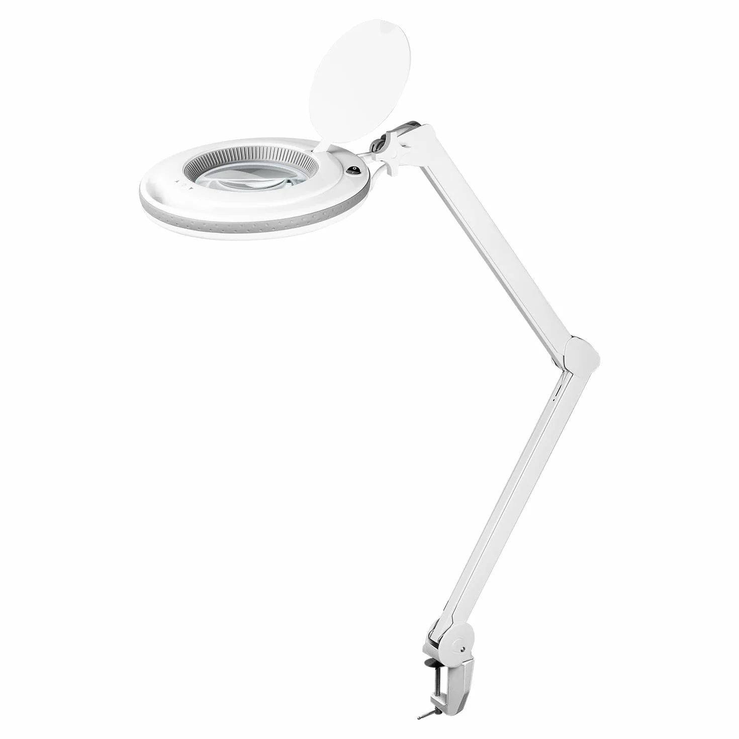 goobay 60362 Lámpara lupa LED con pinza / 9 W de consumo/lente de cristal de 127 mm/temperatura de color 6400 K / 1,75 aumentos/flujo luminoso 83-730 lumen/blanco