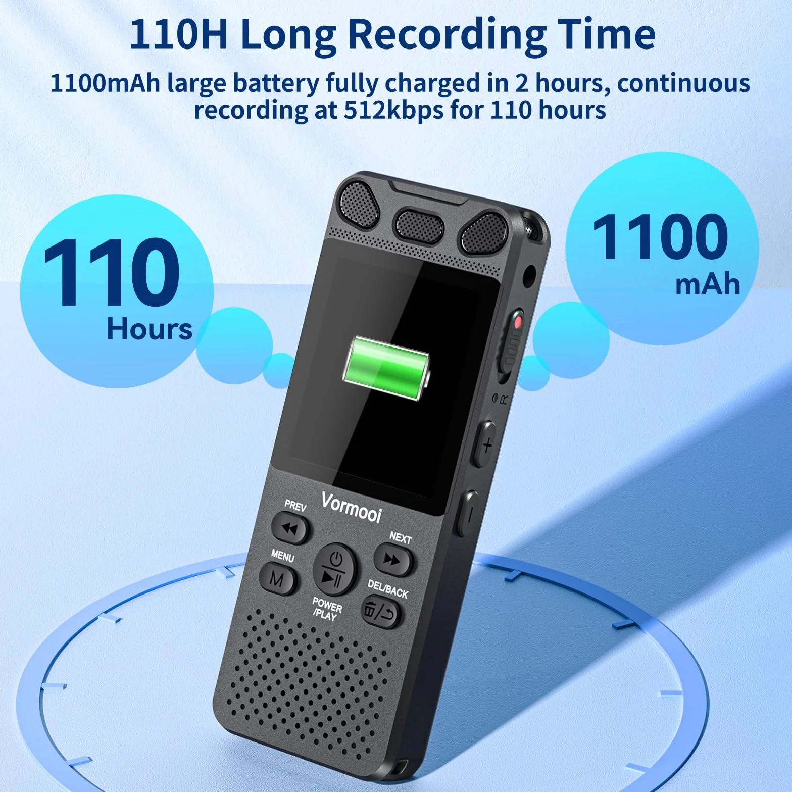 Grabadora de voz de 16 GB con micrófono