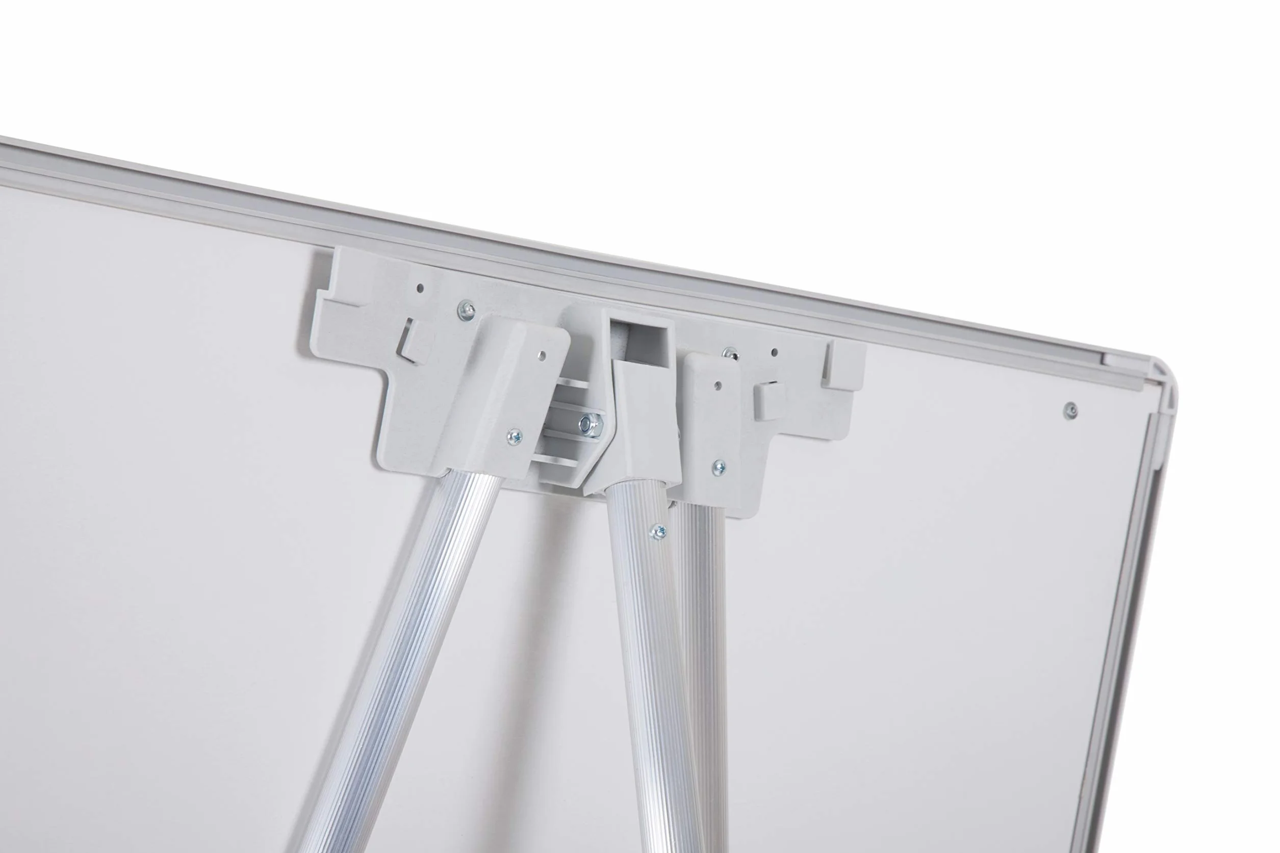 Bi-Office Pizarra Blanca con caballete de trípode basic, pizarra euro 70 x 100 cm, rotafolios con Marco Gris, con bandeja y clip ajustable para bloques