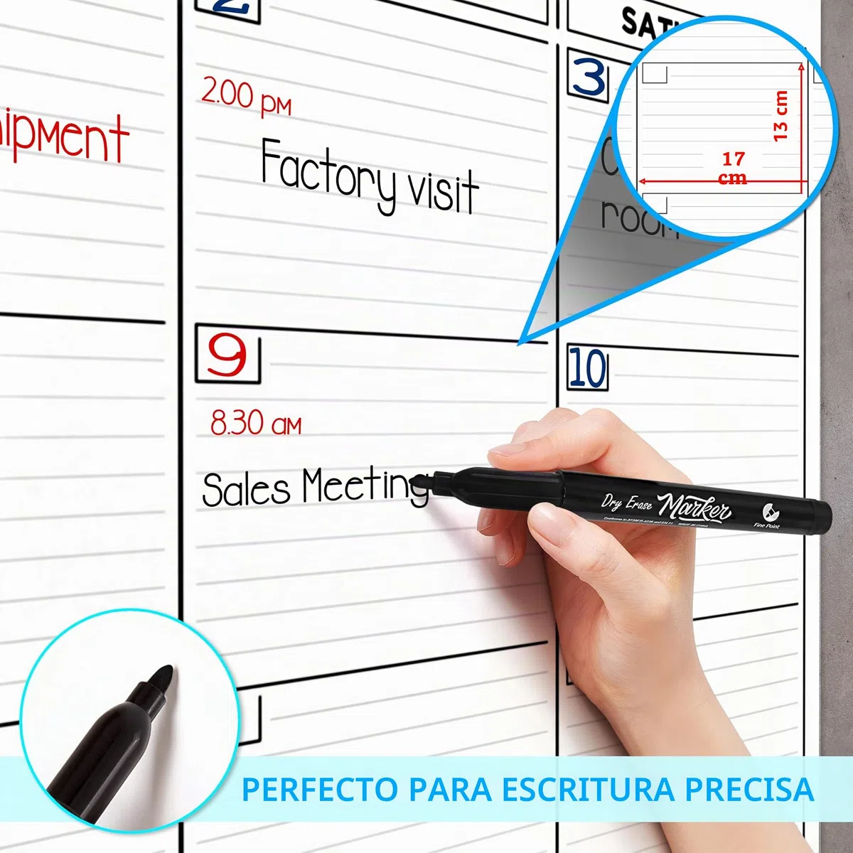 Calendario grande de 91 x 122 cm de pizarra blanca en blanco, calendario de borrado en seco para pared, calendario de pared grande mensual de borrado en seco, planificador de pizarra de borrado en