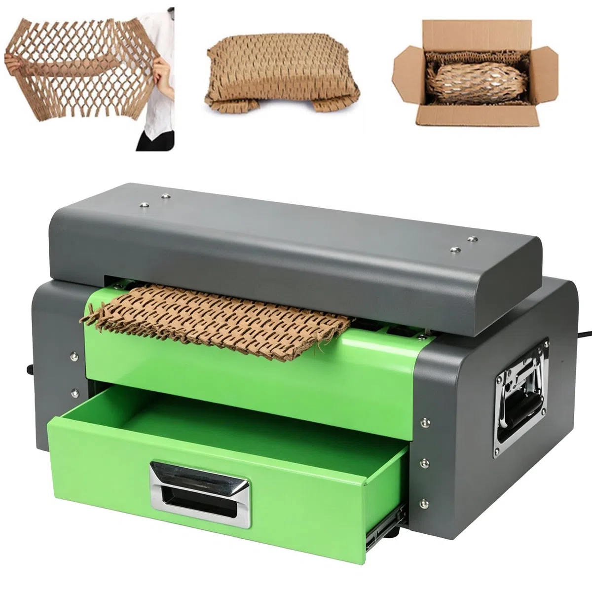 Trituradora de cartón para cajas de residuos, se convierte en material de embalaje, ancho de corte de 325 mm, máquina eléctrica de 110 V para uso doméstico u oficina