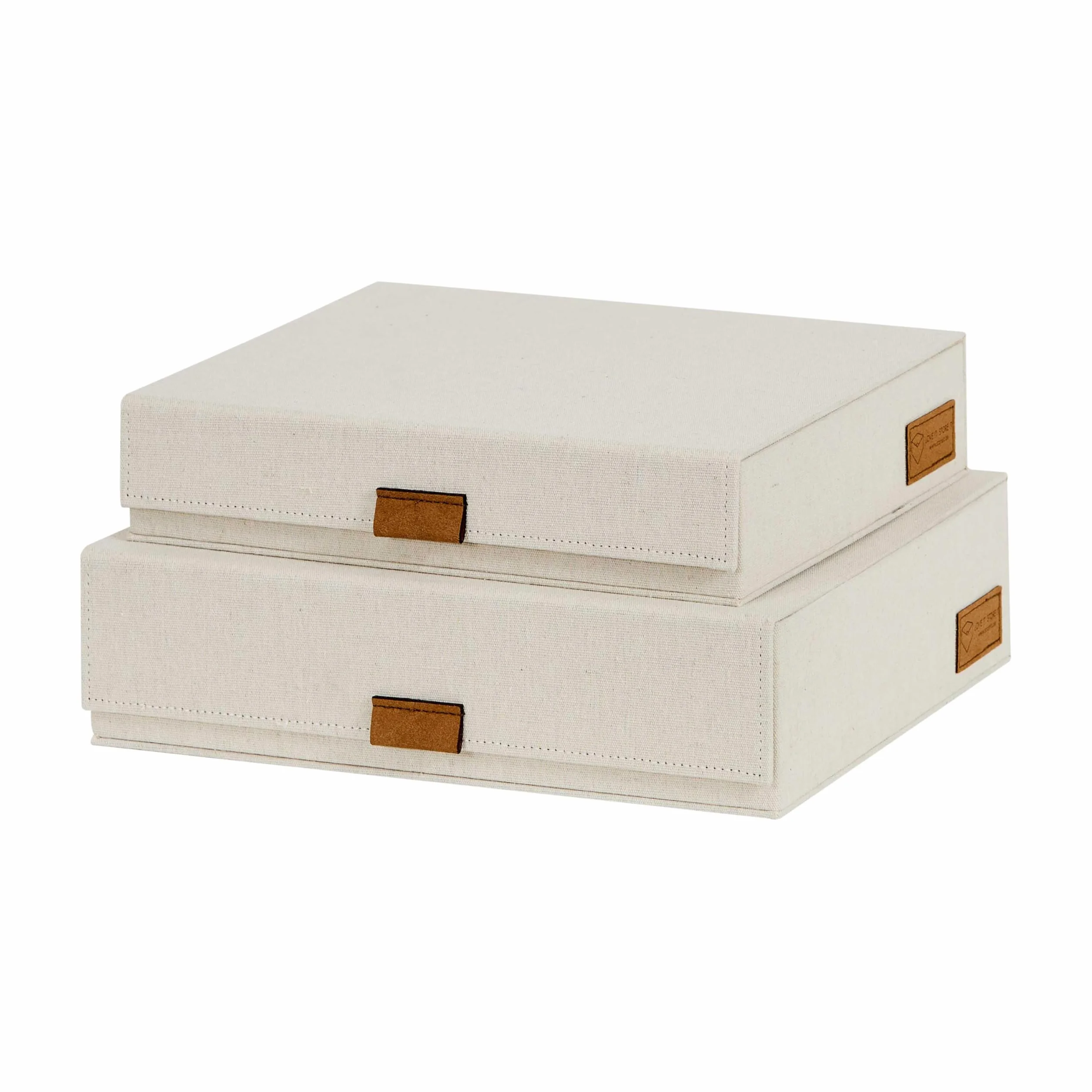 LOVE !T STORE !T 2 cajas de almacenamiento premium con tapa – Caja de documentos – A4 – Tela de lino – Cierre magnético – Tapa abatible – Beige – 28 x 23 x 6 cm & 31 x 25 x 8 cm | Caja organizadora con tapa magnética de lino, ideal para papel A4, 2 cajas