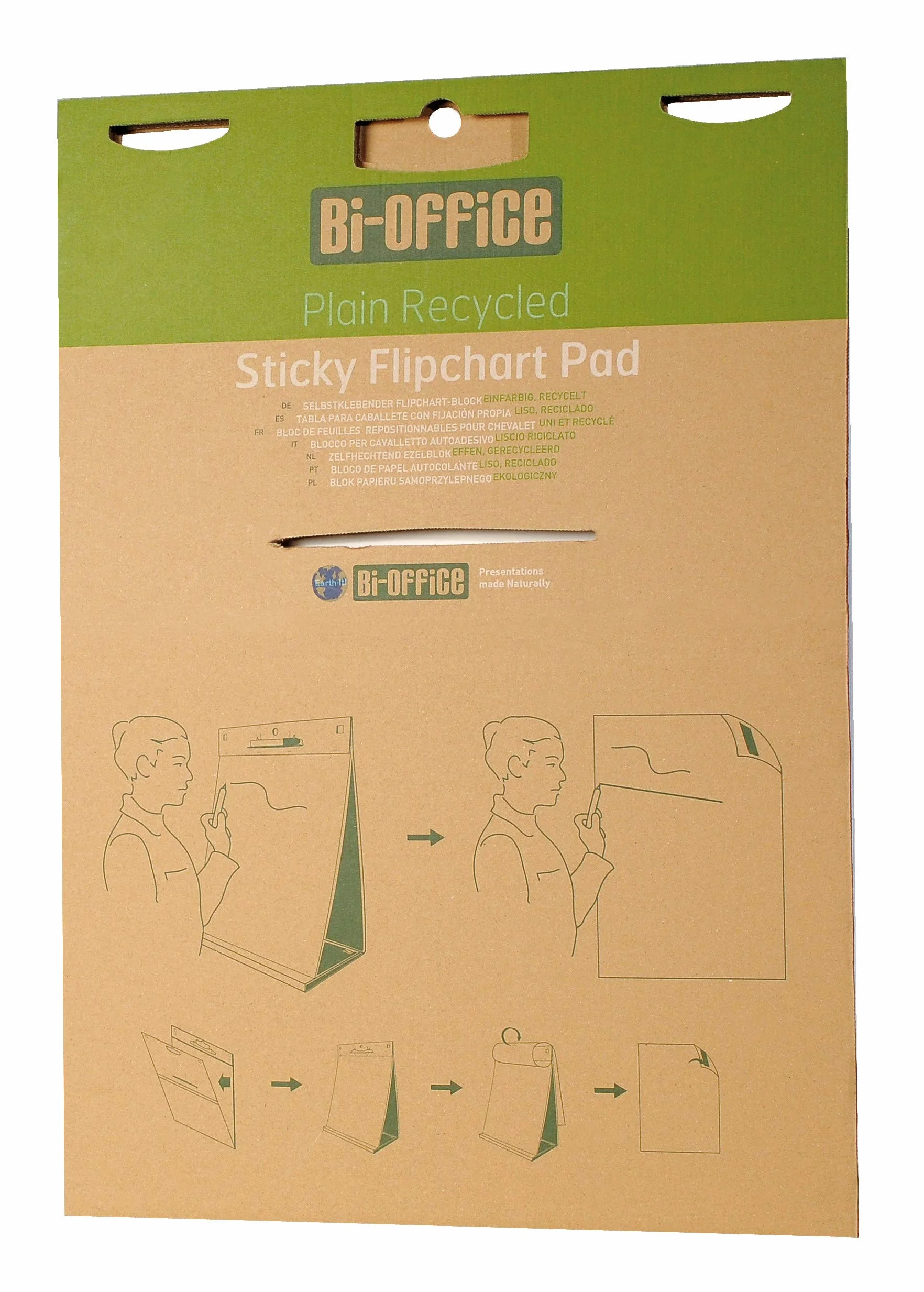 Bi-Office Earth-It Bloc de Reuniones Papel Reciclado 20 hojas 80 g/m² Paquete 6