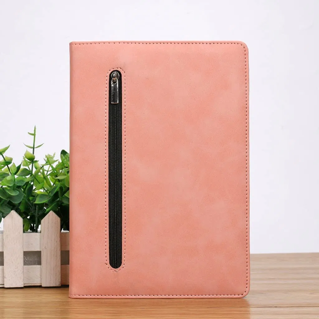 BmxauZ Cuaderno de negocios con cremallera A5 - Elegante cubierta de papelería de oficina con cierre de cremallera A5