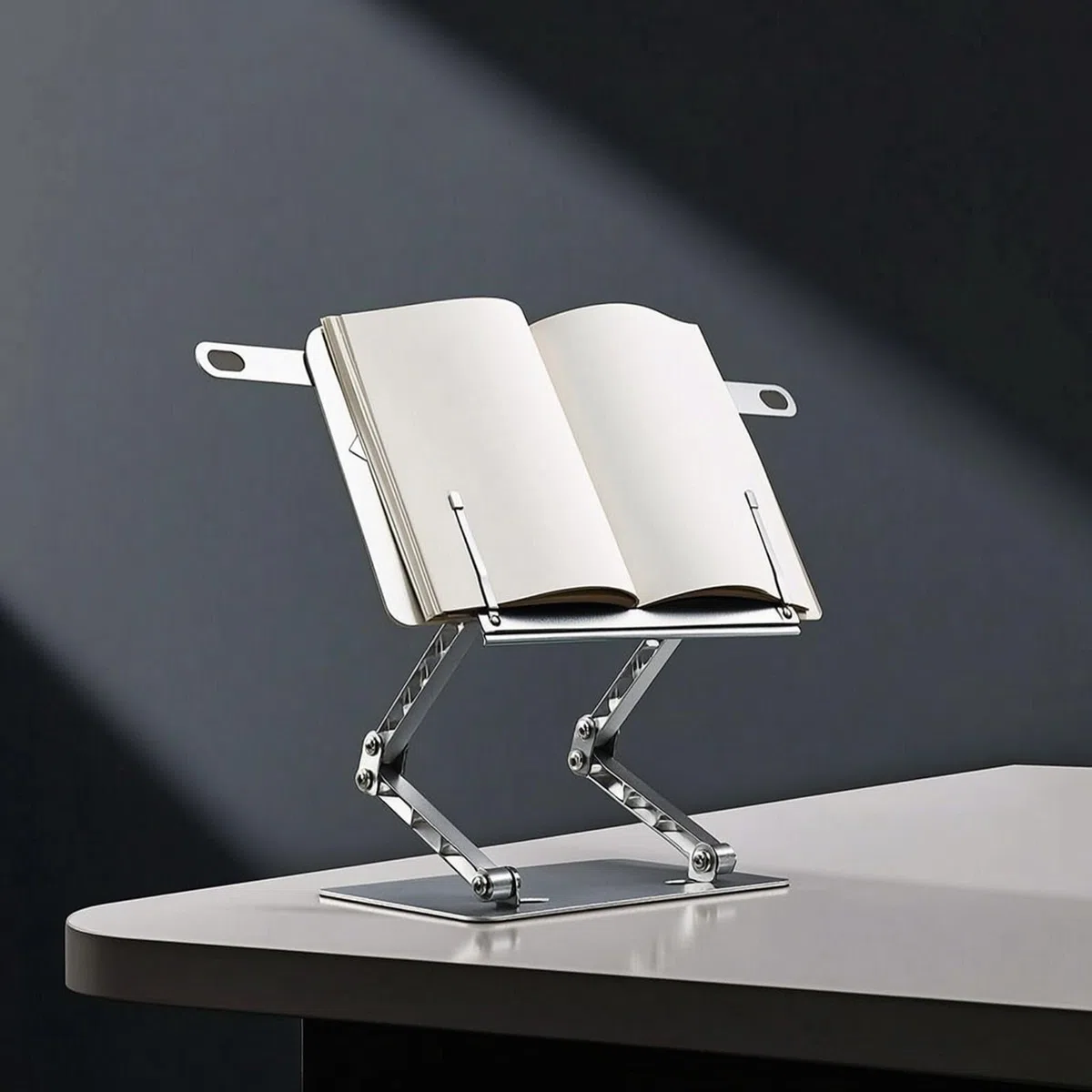 perfeclan Soporte de Lectura Infantil Atril para Libros Soporte Plegable Portapáginas con Clip Regulable 43-48 Cm Base Estable 23 Cm X 19 Cm Aleación de