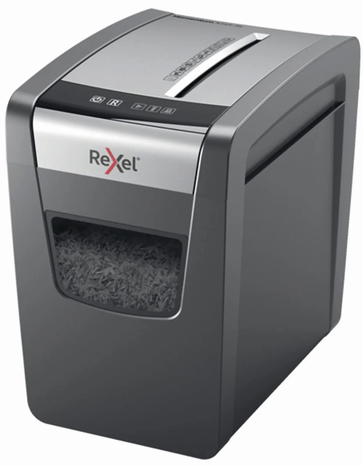 Rexel Momentum X312-SL Slimline 2104574 - Destructora de papel de corte en confeti, destruye 12 hojas simultáneamente, papelera 23 l, negro