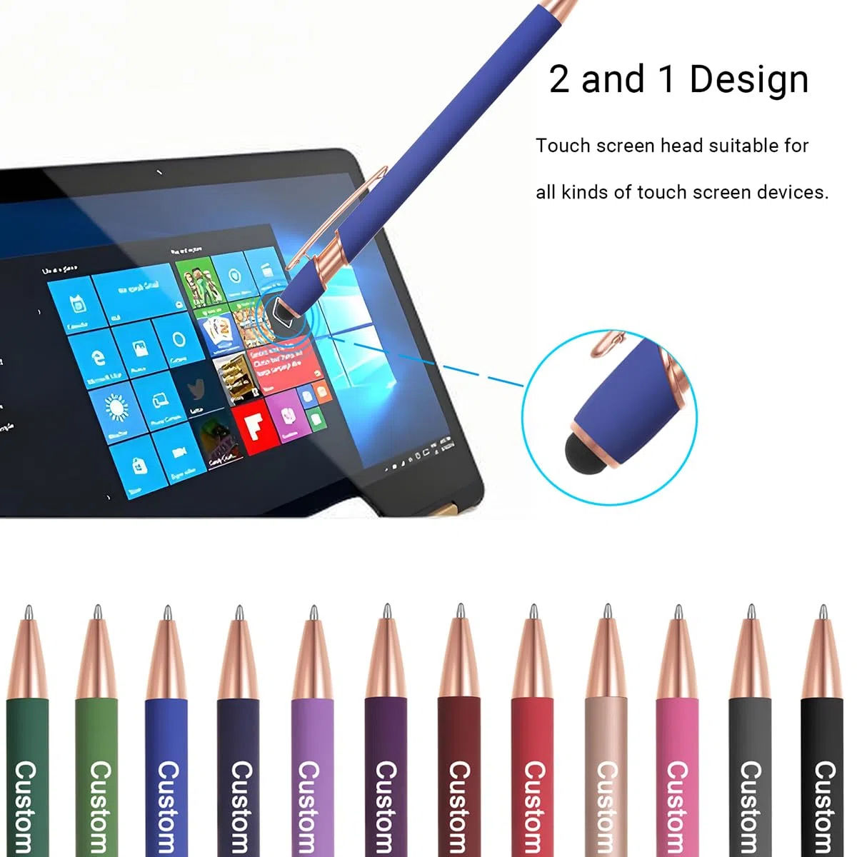 50 Piezas Bolígrafos Personalizados con Puntas de lápiz para los Negocios Bolígrafo Grabado Personalizado a Granel con el Nombre de Texto Personalizado Bolígrafo con Tinta Negro