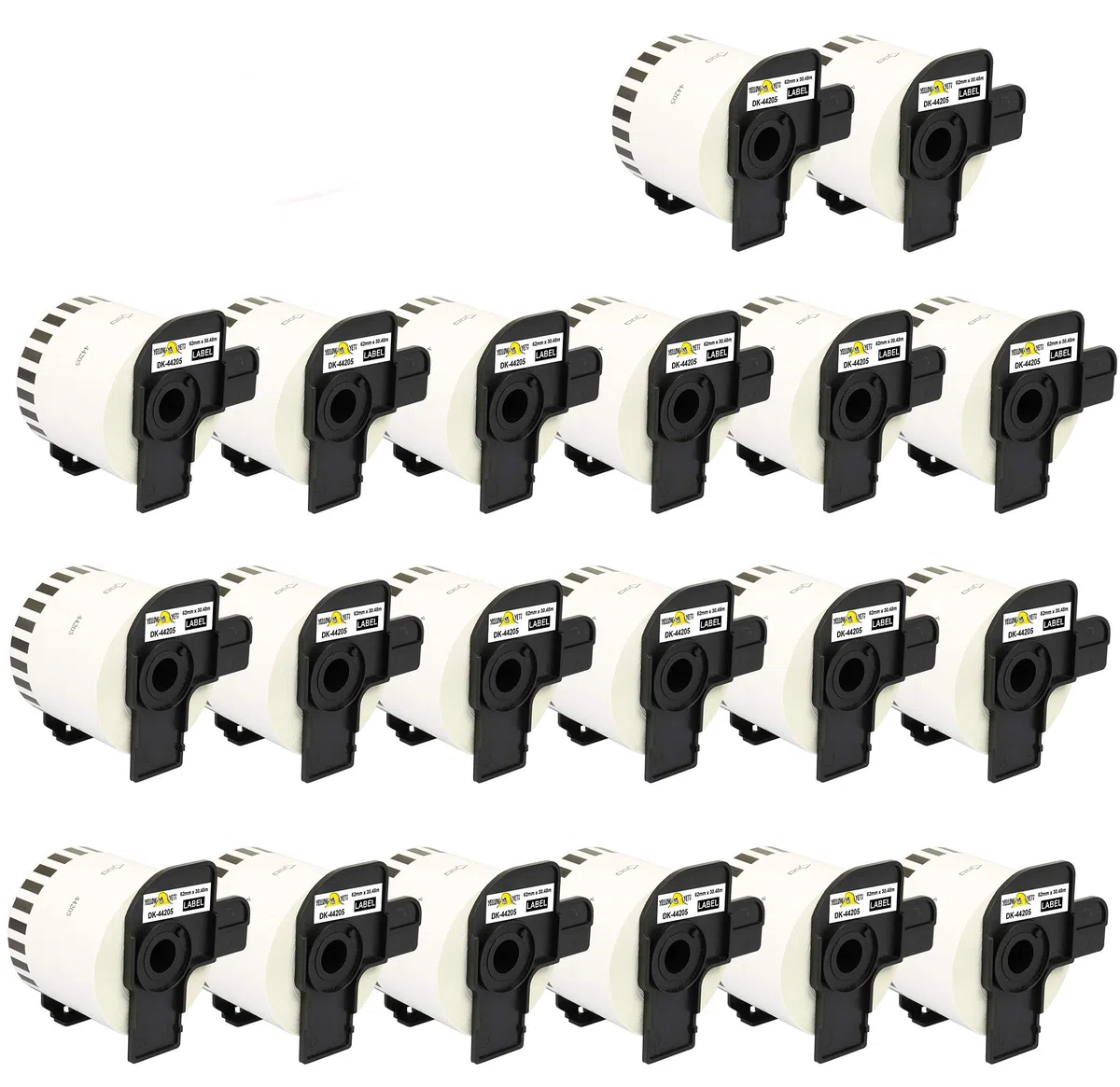 Yellow Yeti 20 Rollos Cintas continuas compatibles Brother P-Touch DK-44205 62mm x 30.48m