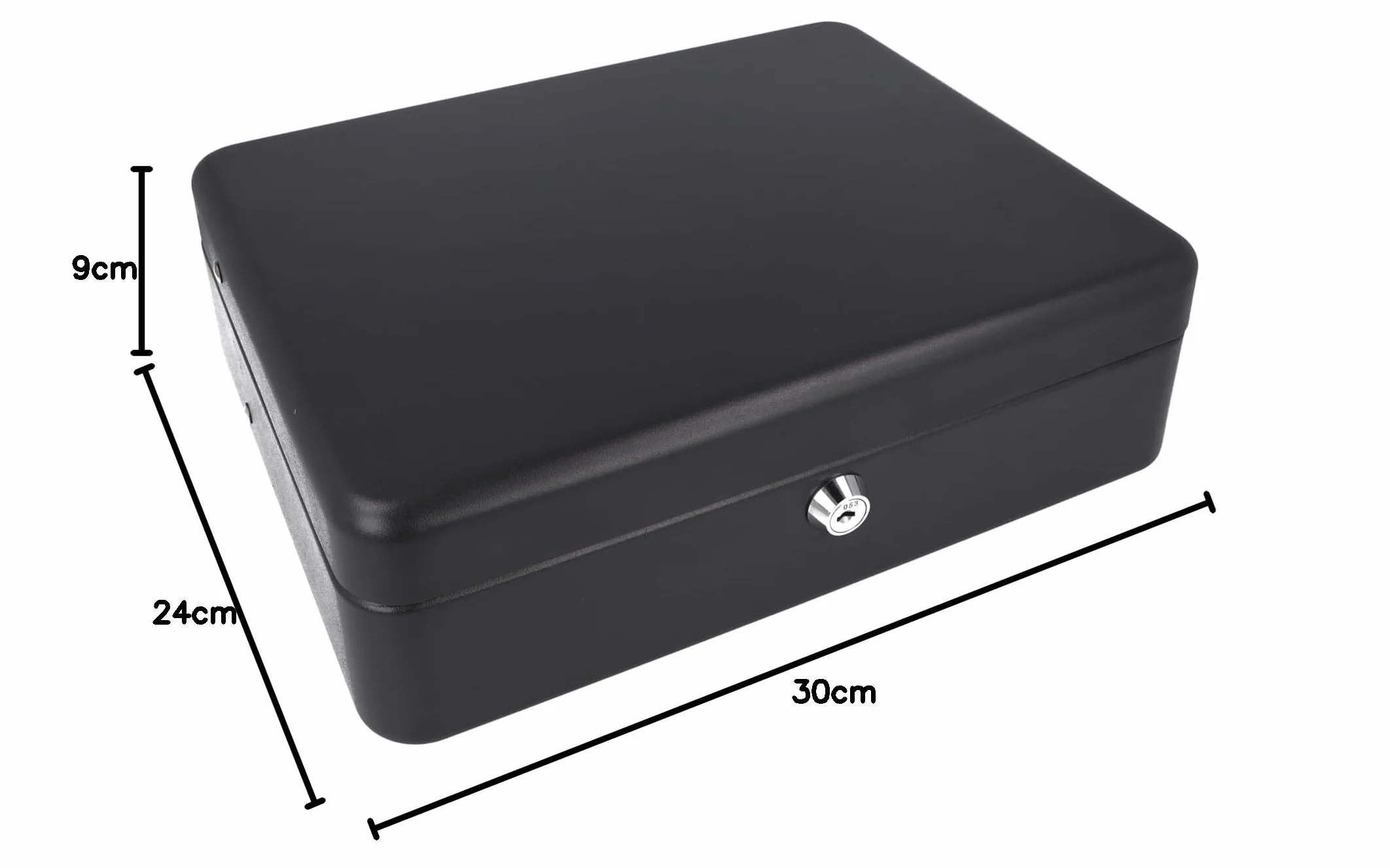 Westcott E-51003 Caja de caudales con cerradura cilíndrica, 30 cm, negro