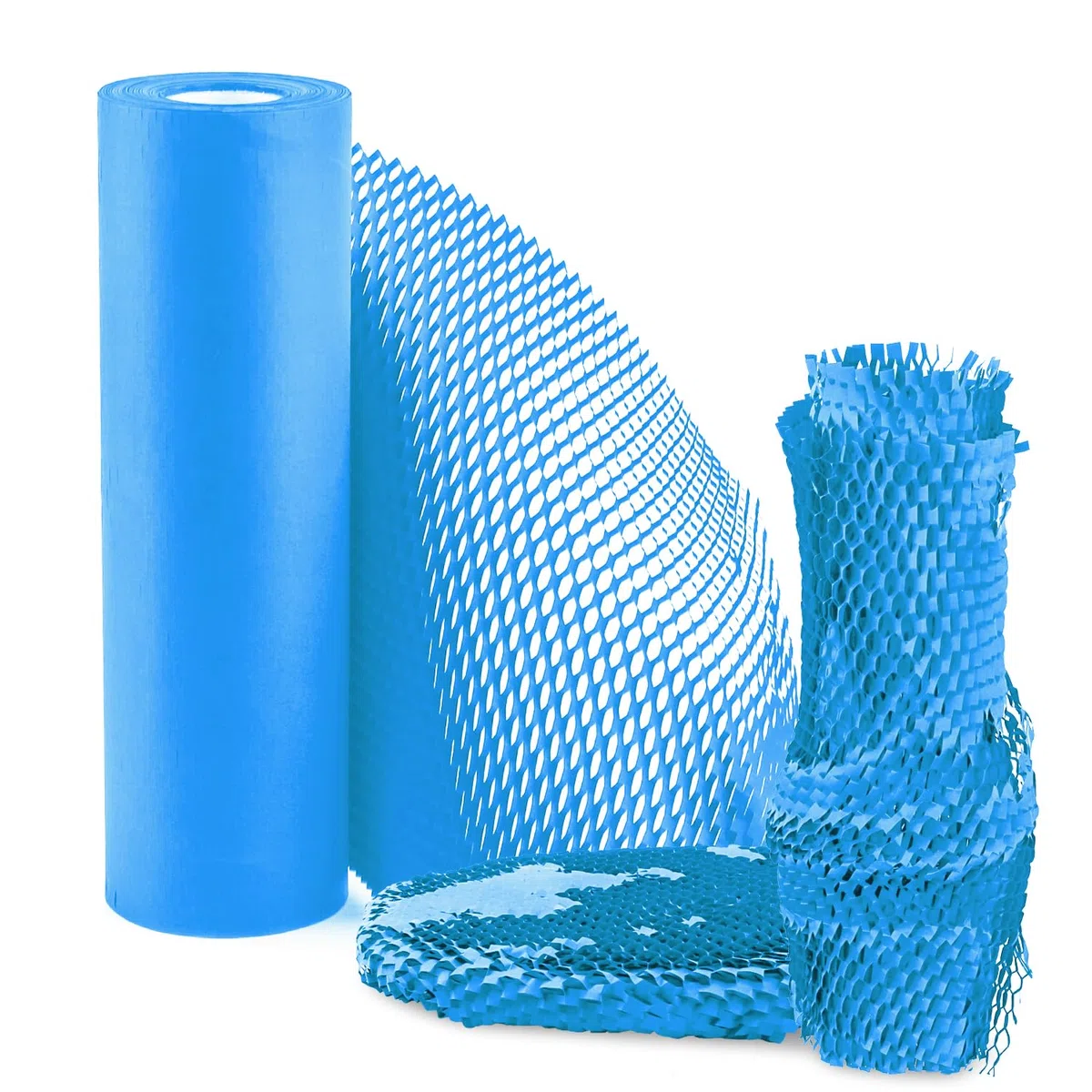 Papel de embalaje de panal, rollo de papel de embalaje de panal de abeja de 11.5 pulgadas x 164 pies, papel de embalaje ecológico, papel de estraza de burbujas para envío (azul)