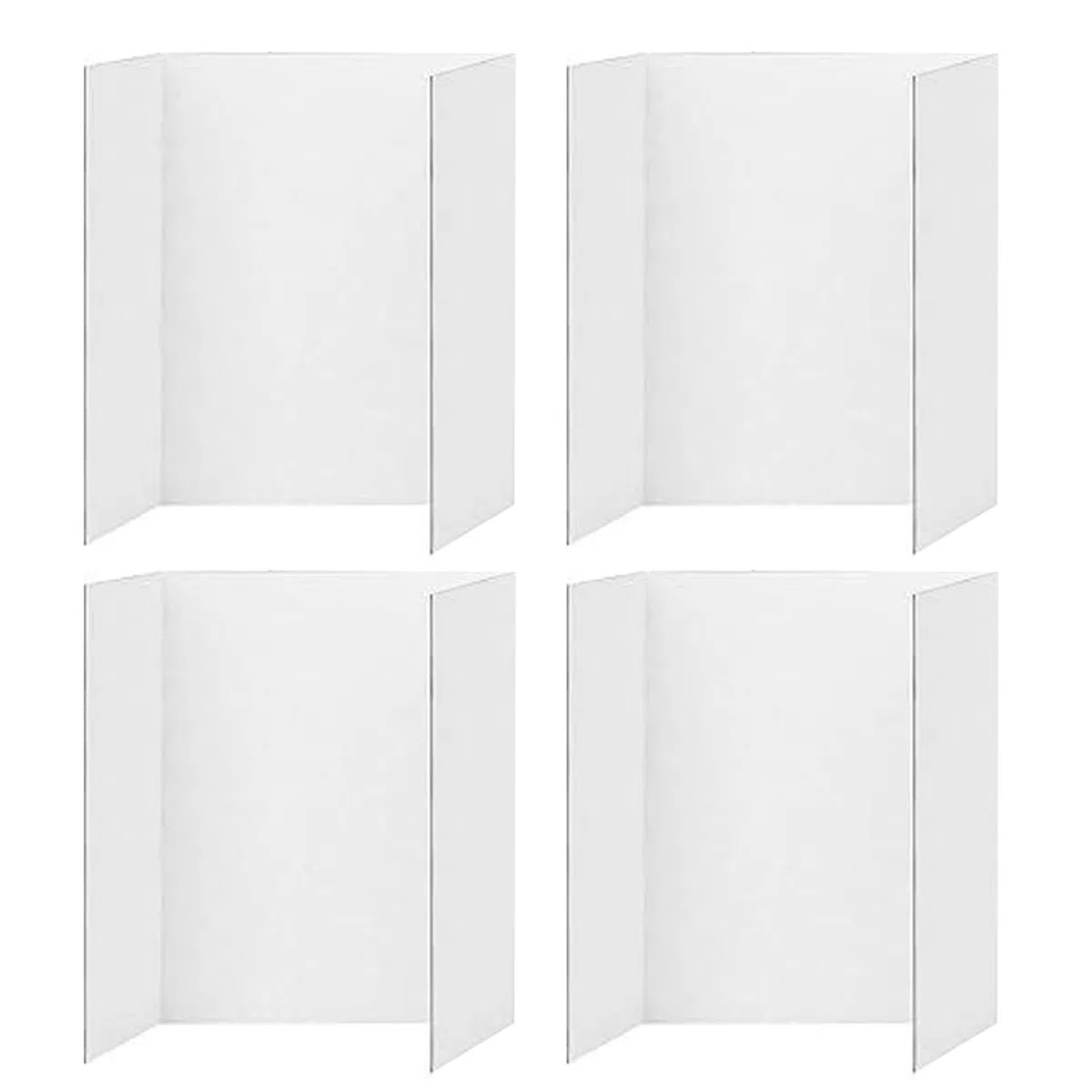 Tablero de presentación ligero, triple, 4 unidades, tableros de póster de tres pliegues, pequeños tableros de presentación blancos, 4 piezas de 35 cm