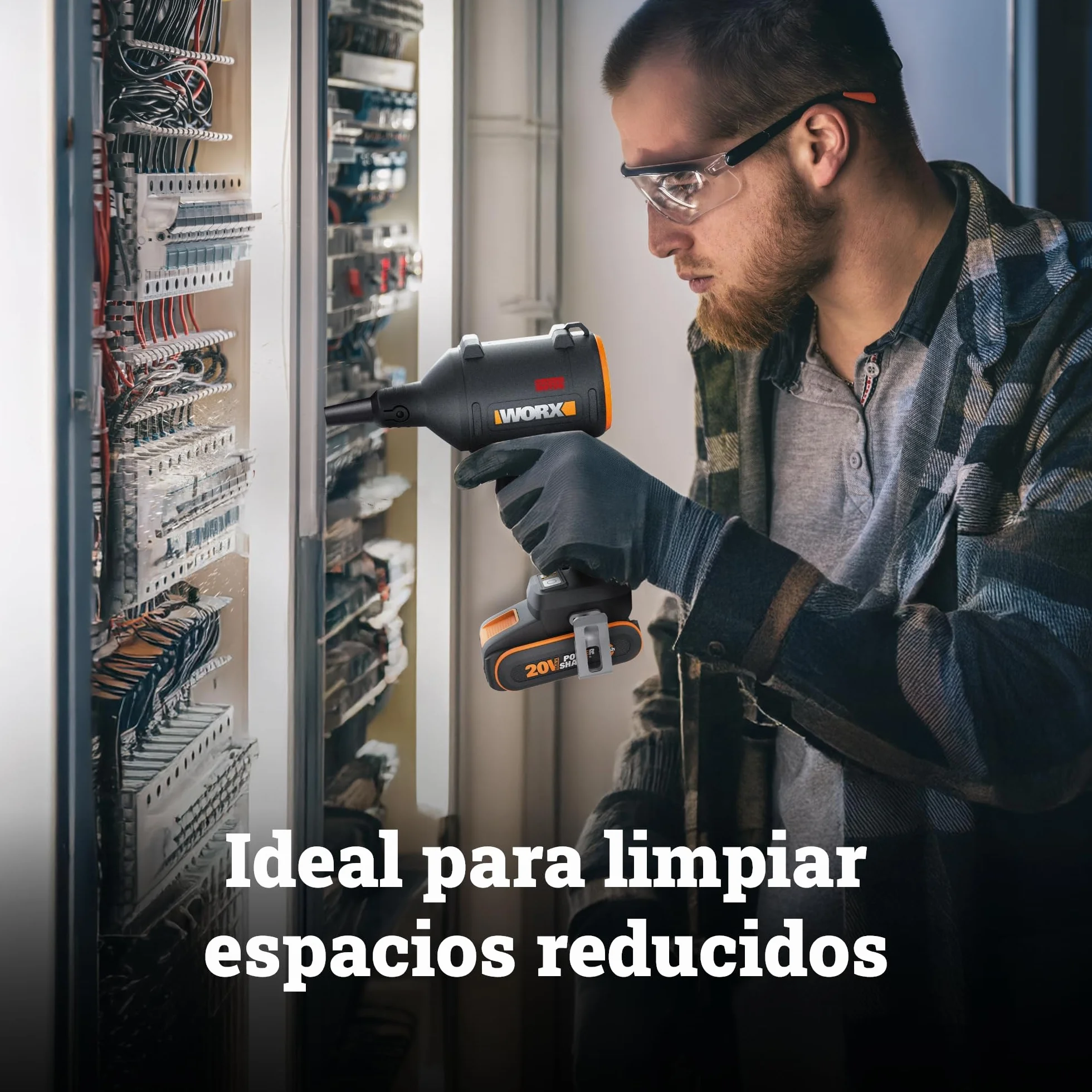 WORX 20V soplador de Polvo inalámbrico con Motor sin escobillas – colector de Polvo eléctrico para Limpieza, soplador de Aire comprimido (WX099 con batería y Cargador)