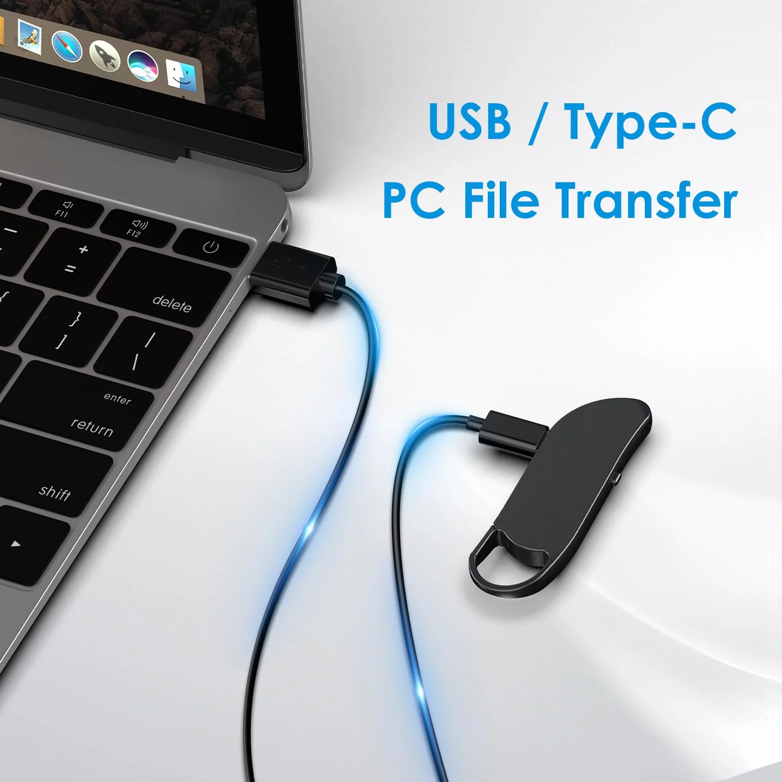 Clooissr Grabadora de Voz Digital 64GB 1536Kbps con Reducción de Ruido, Mini Portátil para Clases Reuniones